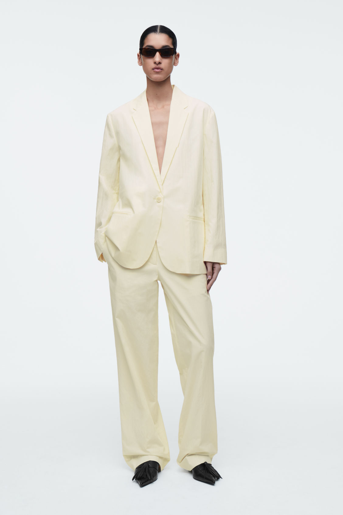 Tailored Cotton Straight-Leg Trousers