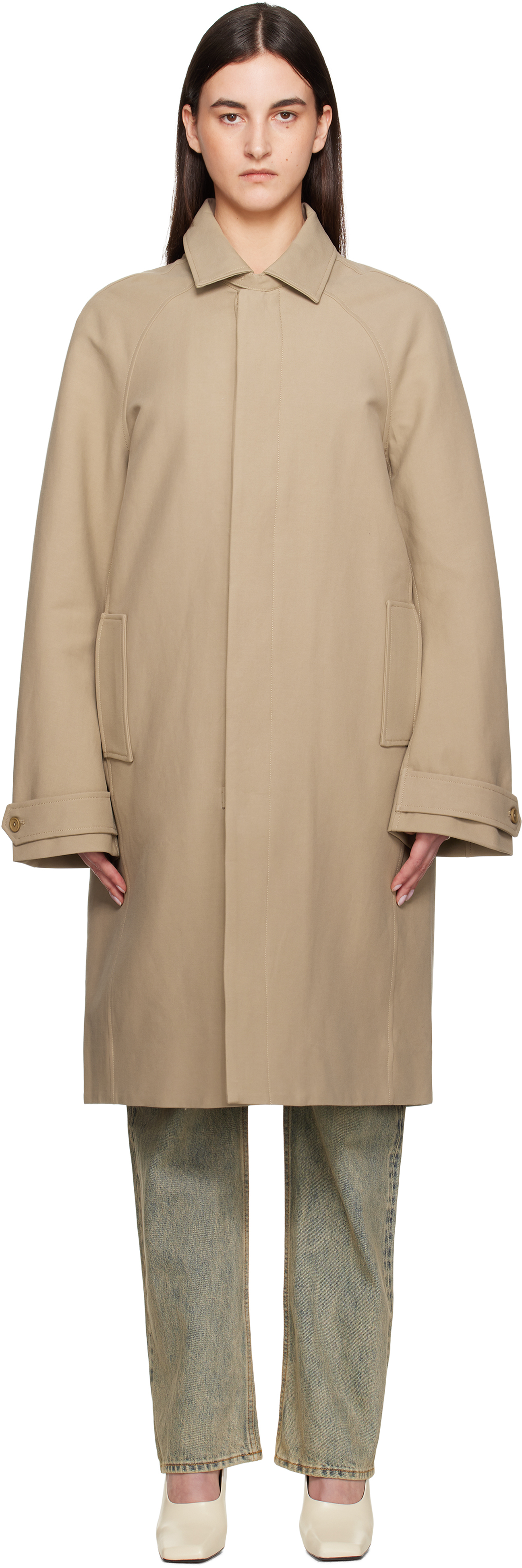 Beige Duster Trench Coat
