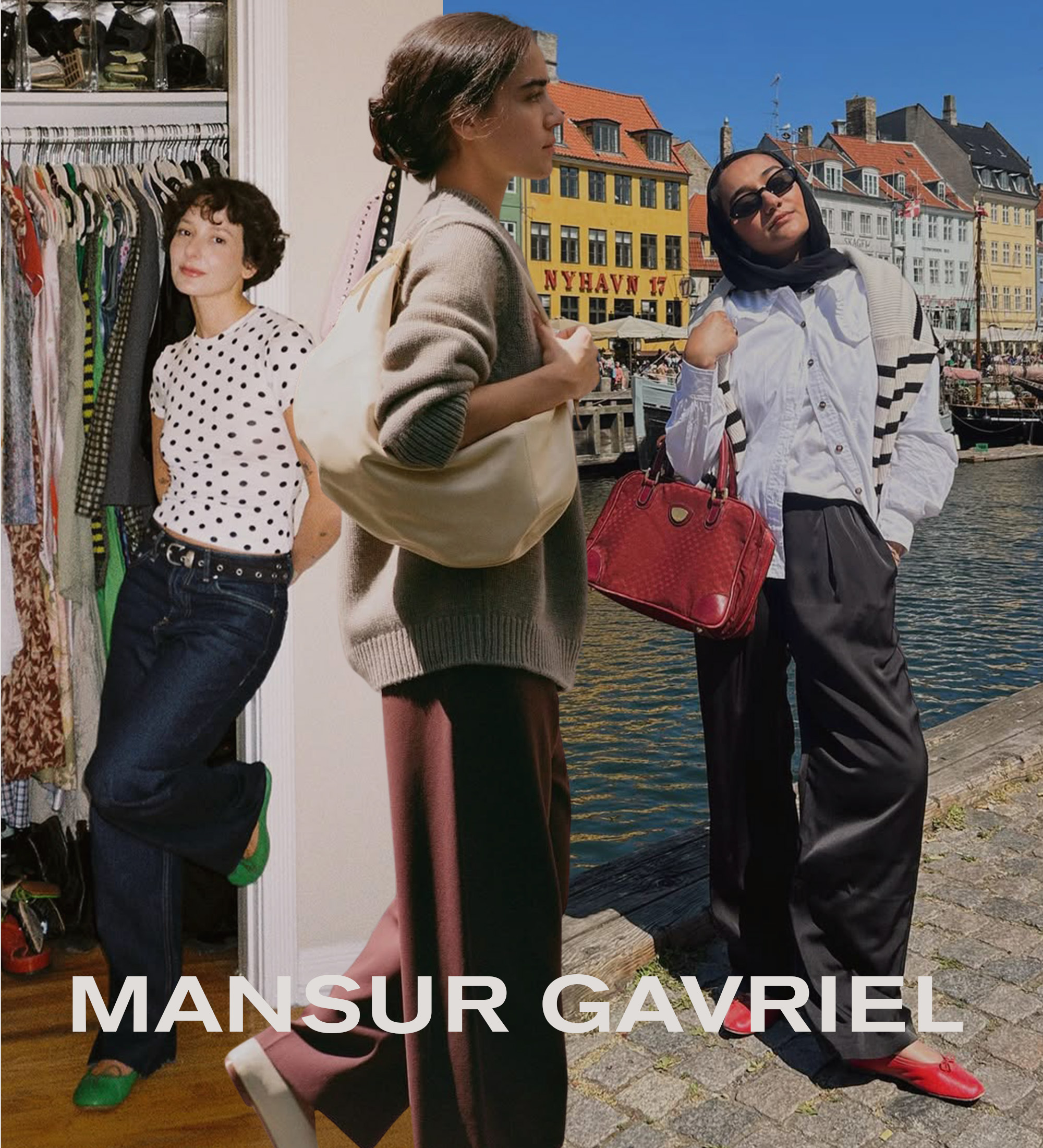 Collage of Outfits with Ballet Flats