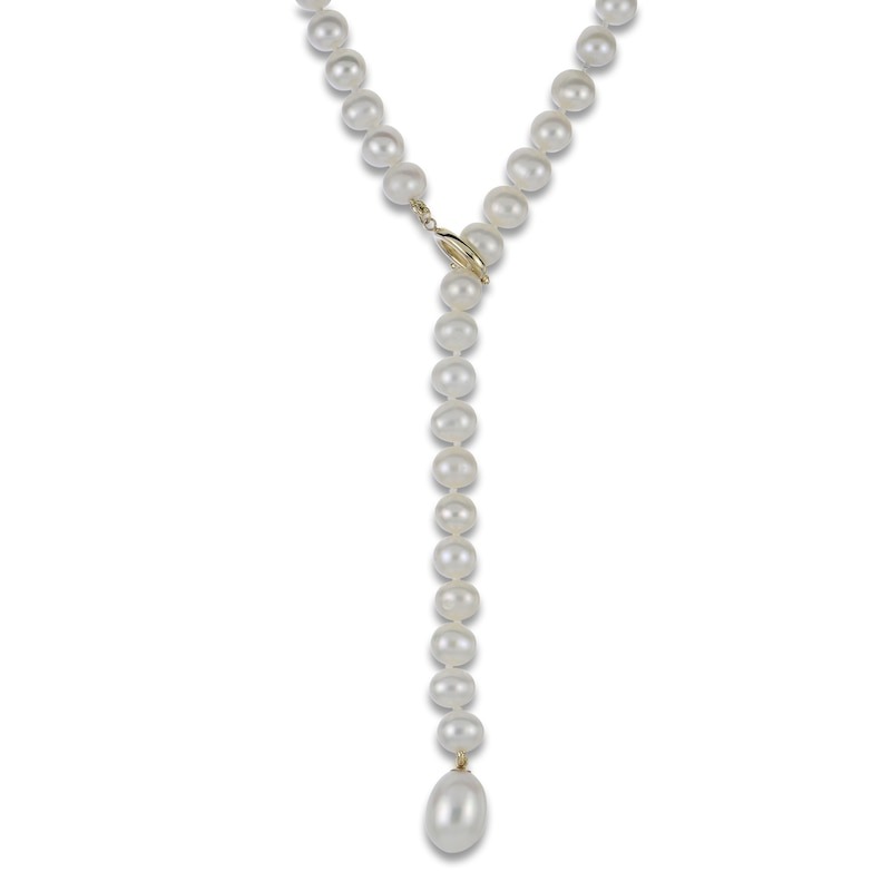 jared, Cultured Pearl Lariat Strand Necklace 14k Yellow Gold 24"