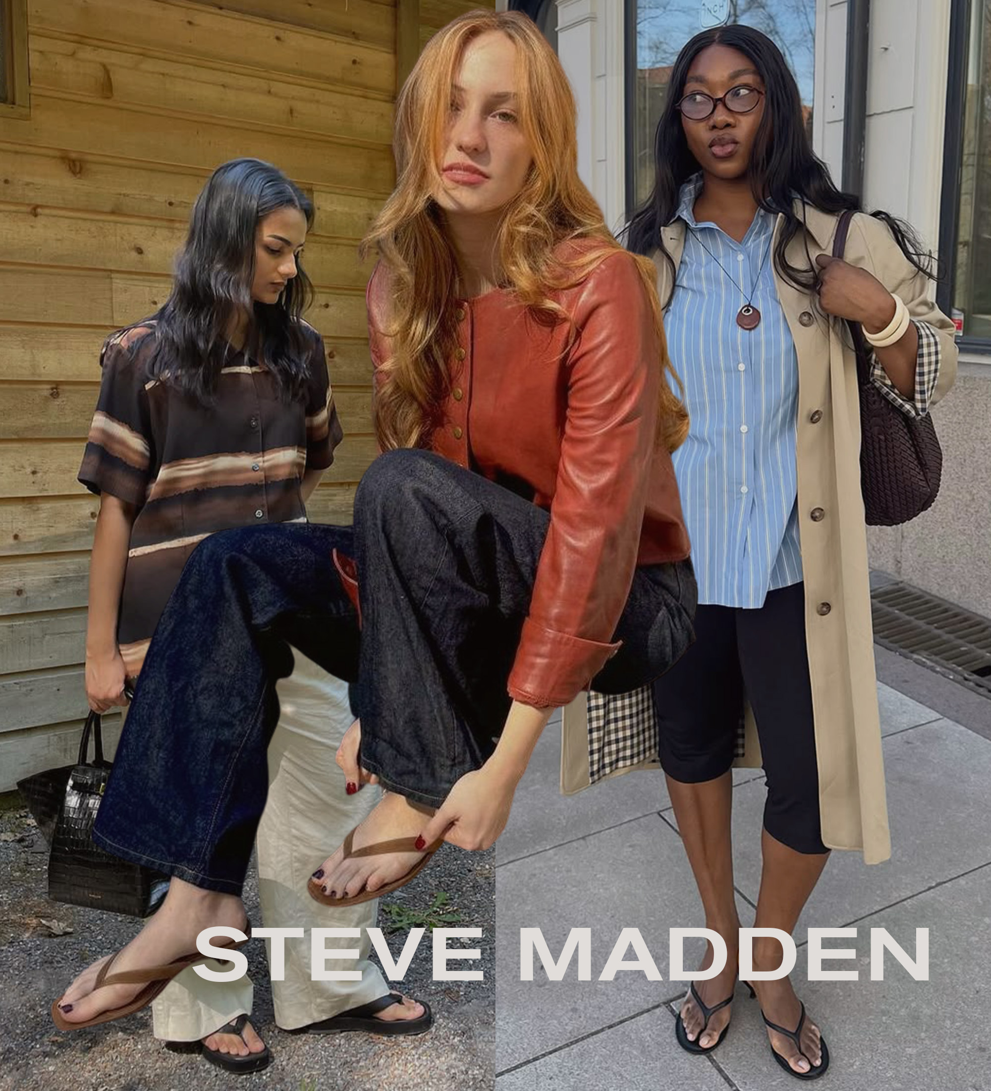 Collage of Outfits With Flip Flops