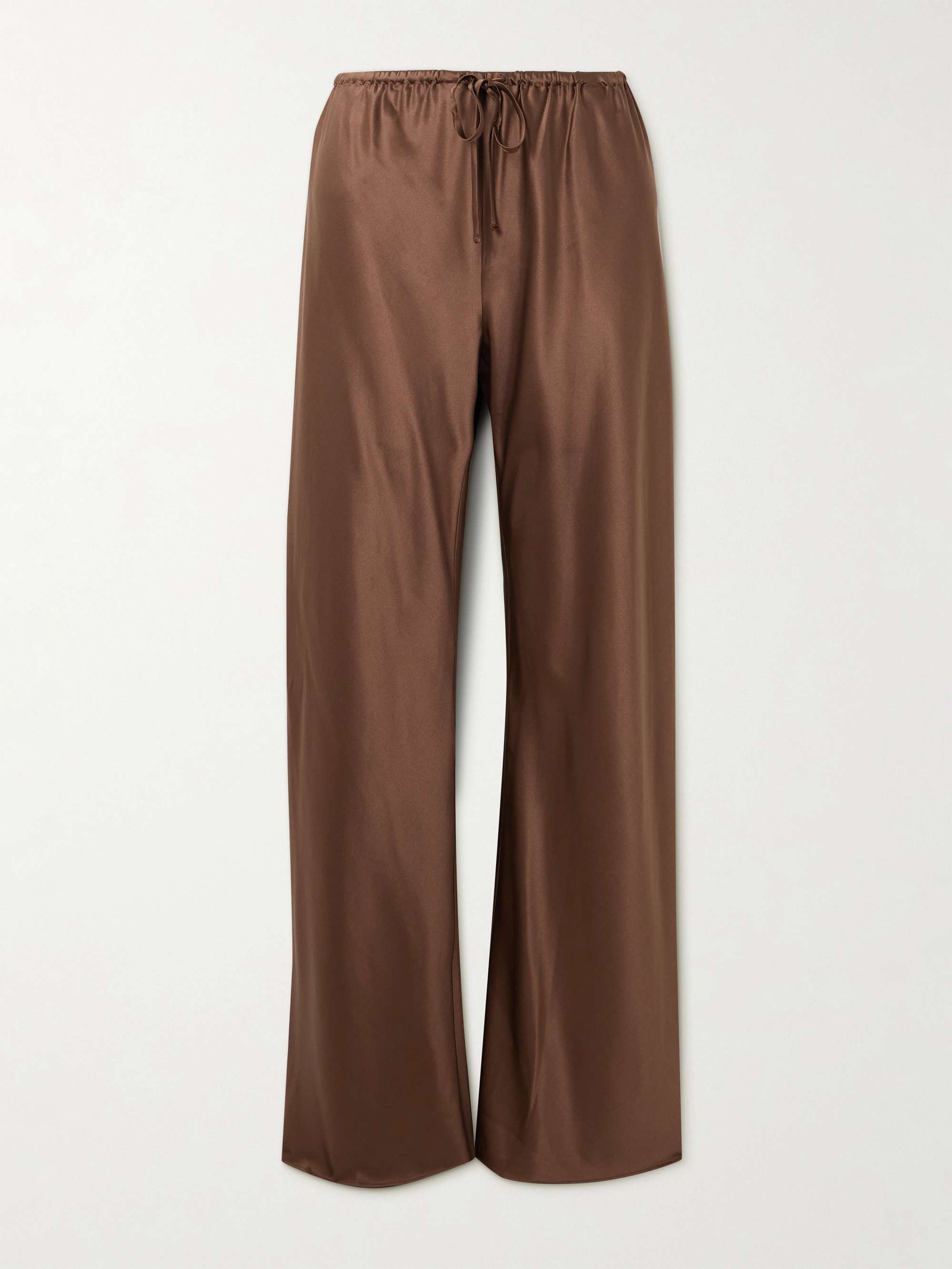 Billie Silk-Blend Satin Straight-Leg Pants