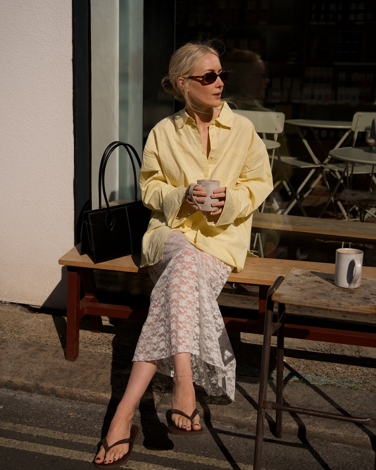 woman wears lace skirt