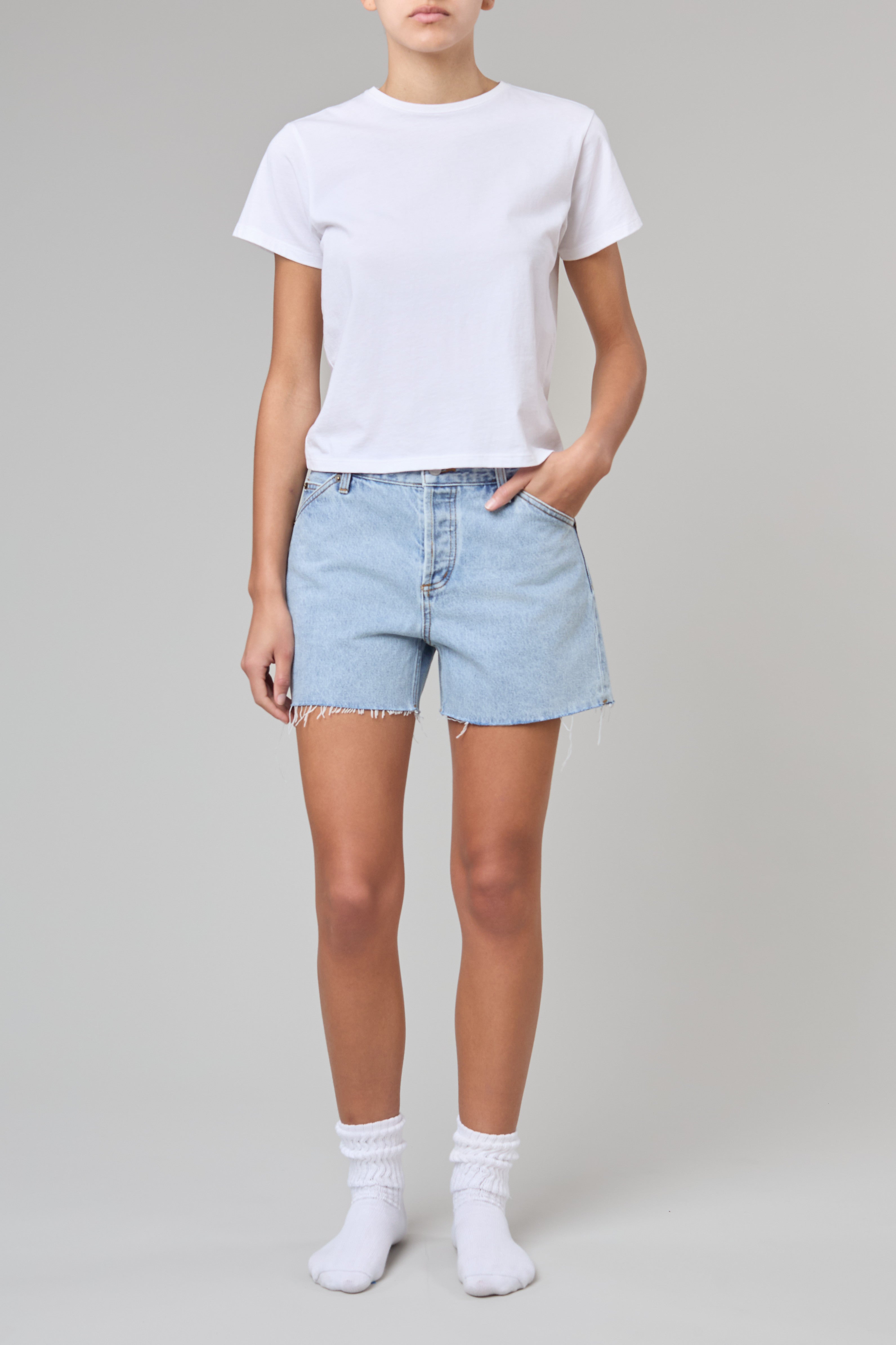 Cut Off Shorts in Vintage Blue