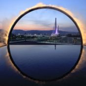 'Arc ZERO: Eclipse' Brings Mist and Light Installation to Seoul's Skyline