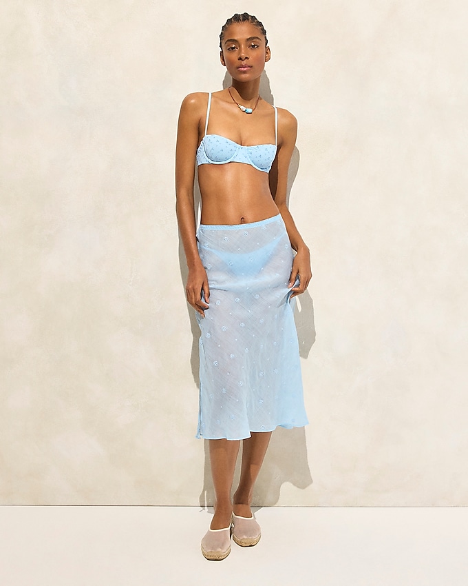 Eyelet Slip Skirt in Ramie