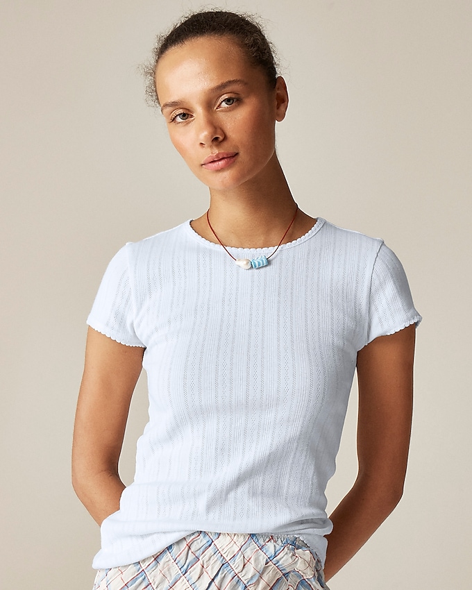 Pointelle Short-Sleeve T-Shirt