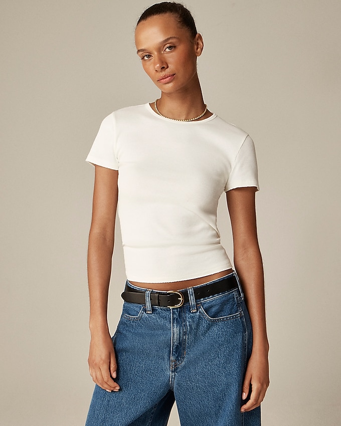Fine Rib Short-Sleeve T-Shirt