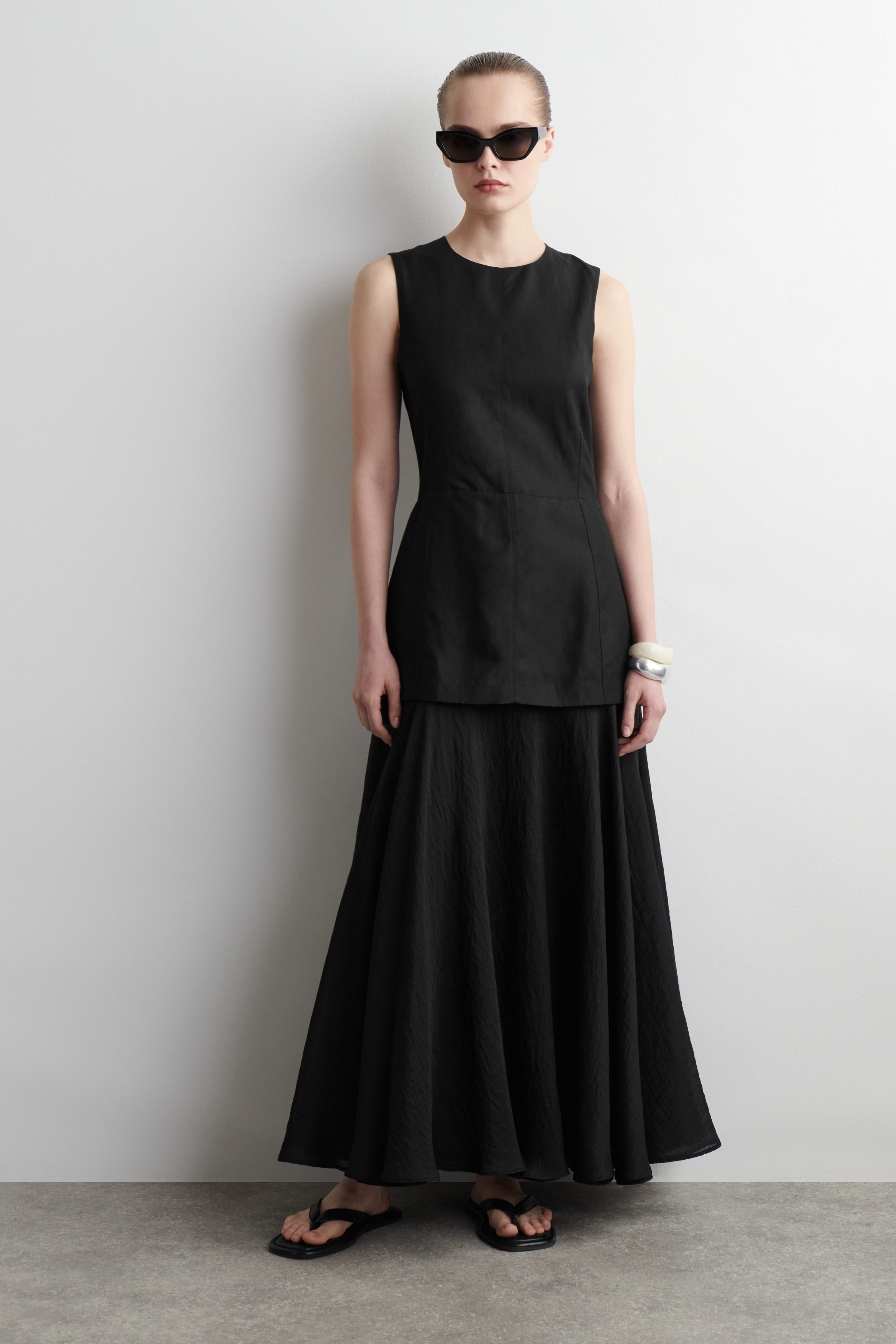 Layered Peplum Midi Dress