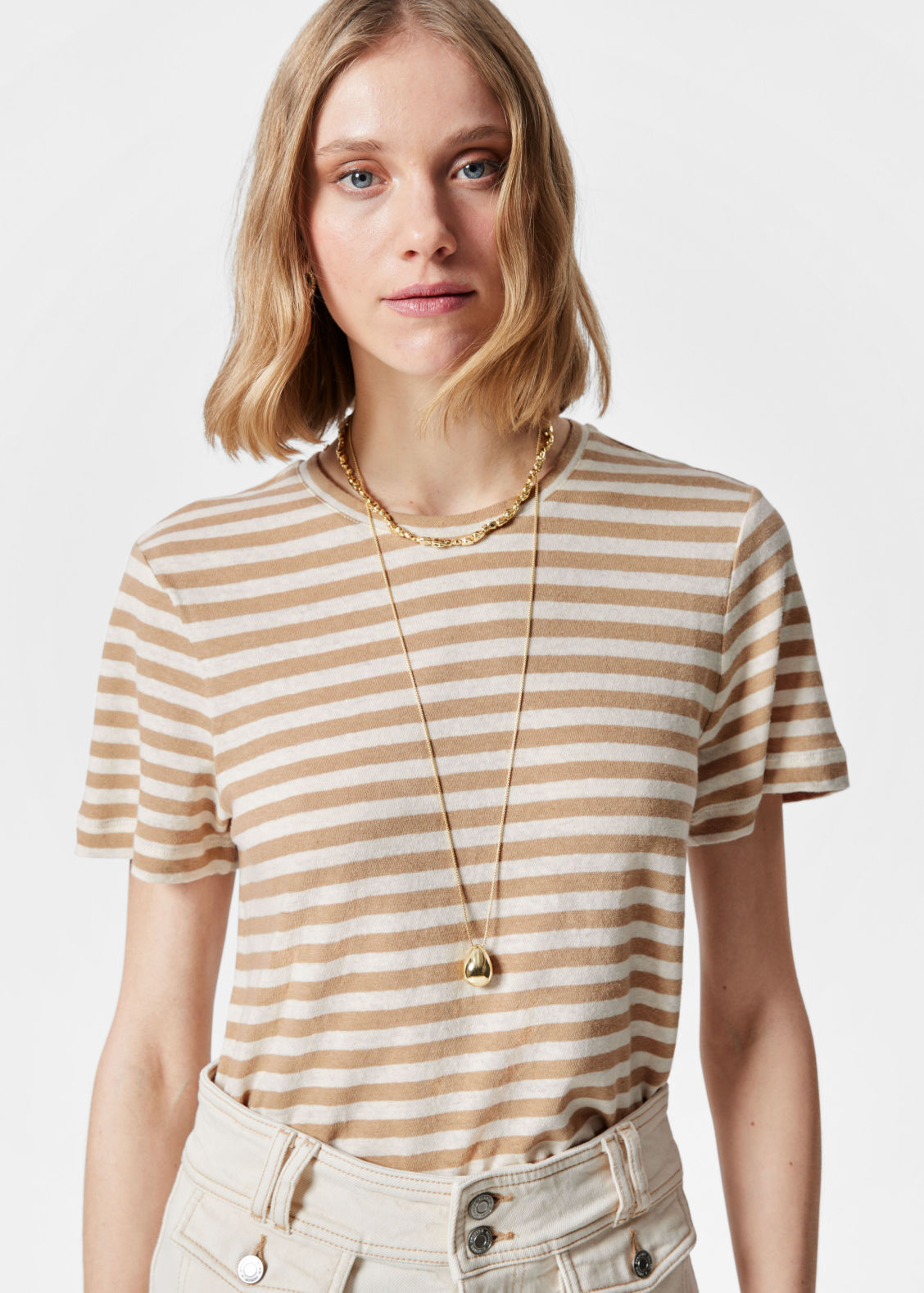 Linen-Blend T-Shirt