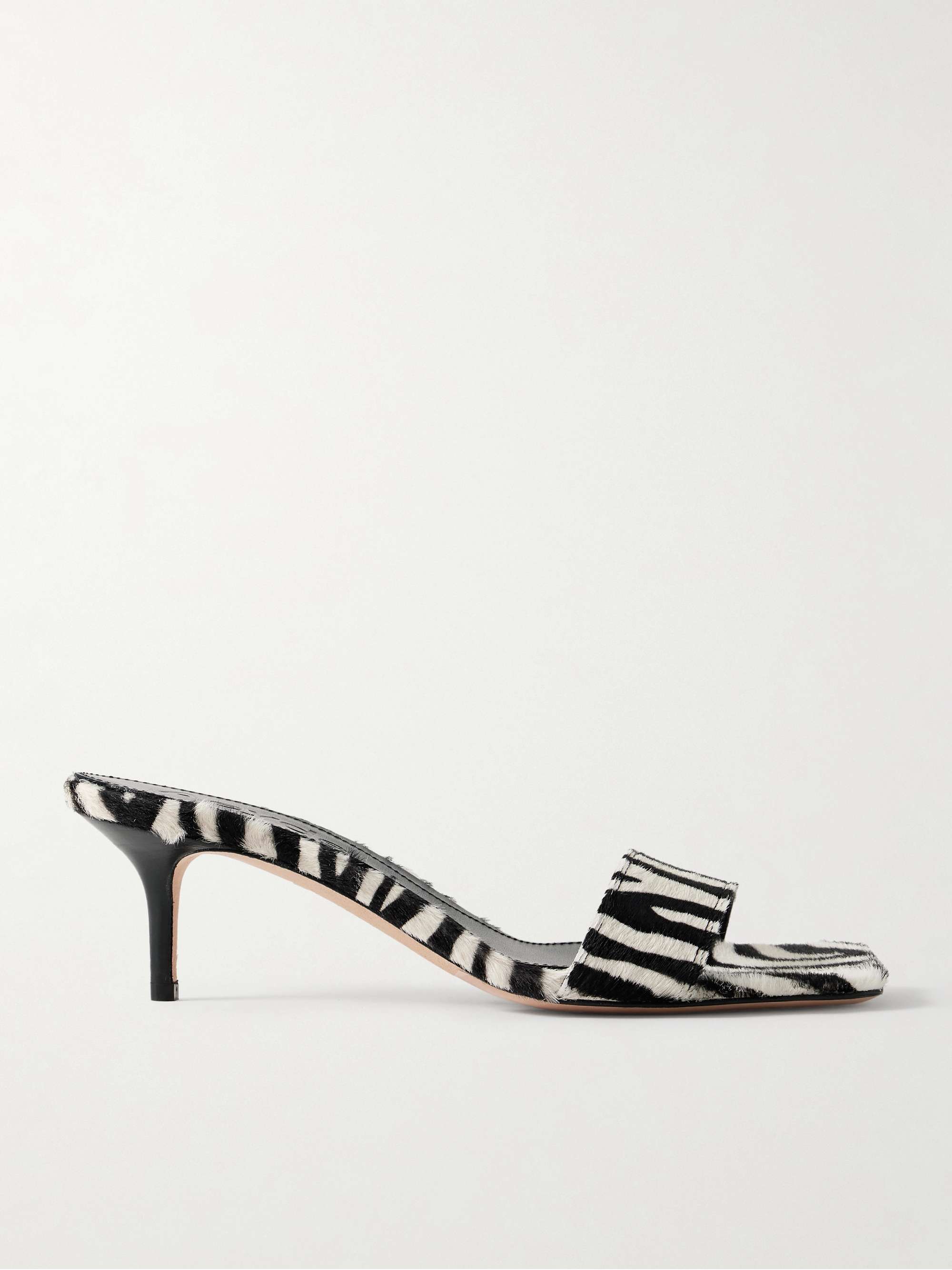 Ilvy Zebra-Print Pony Hair Mules