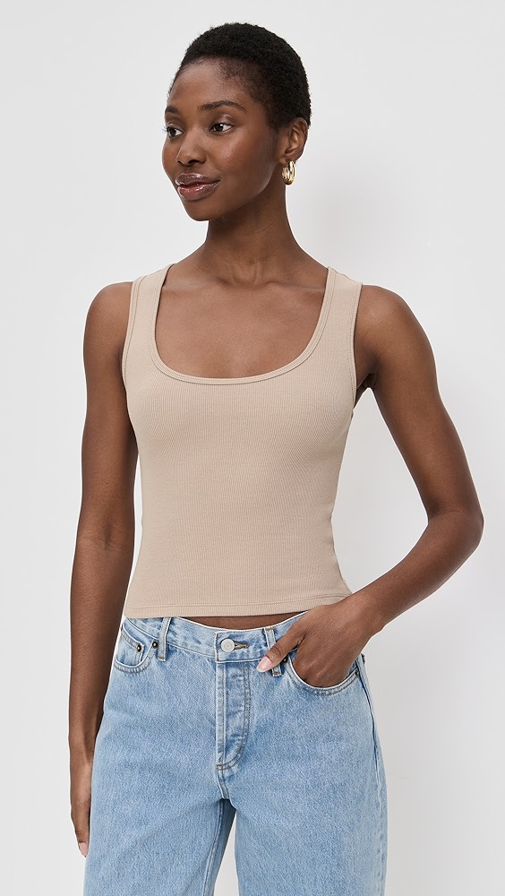 Good American Micro Rib Tank Top