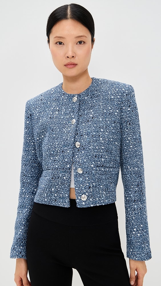 Anine Bing Blue Tweed Amber Jacket