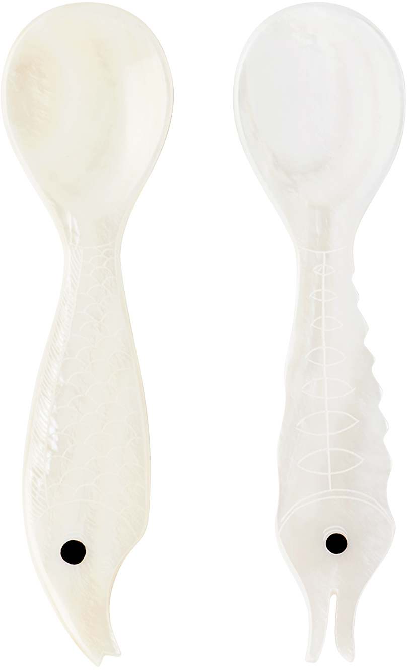 Off-White Mother of Pearl Sea Creatures Spoon Set