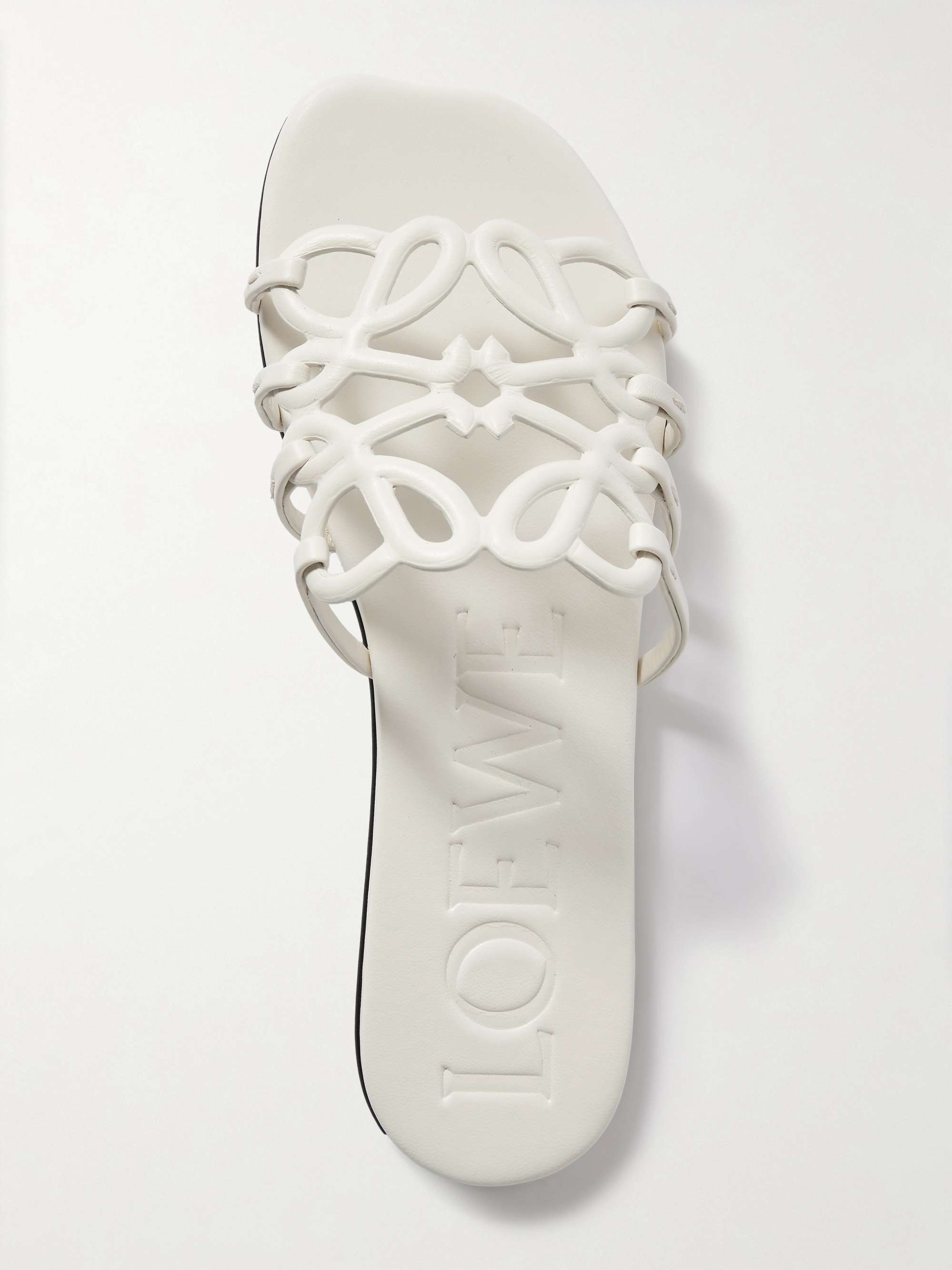 Petal Anagram Leather Slides