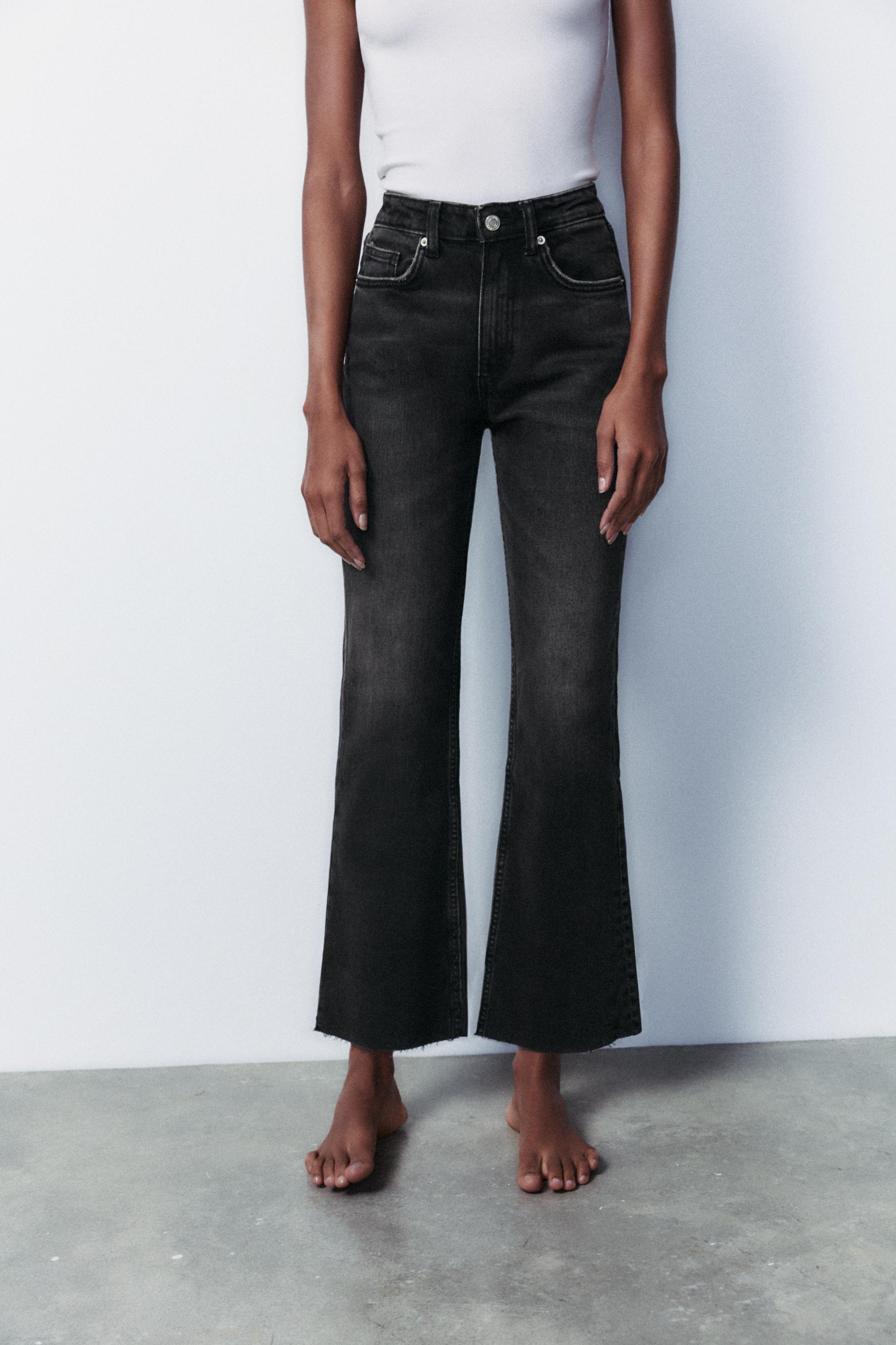 Trf High-Waisted Cropped Flare Jeans