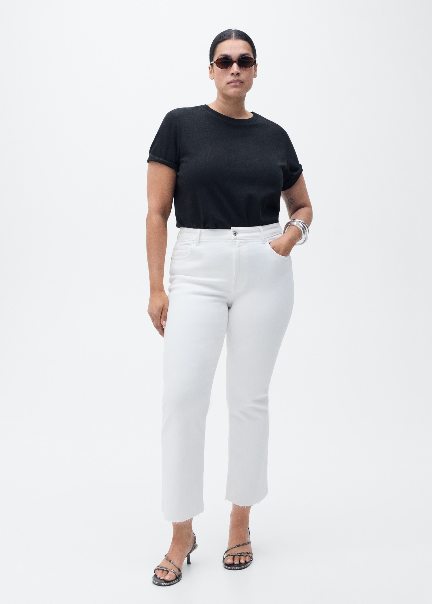 MANGO, Sienna Flared Cropped Jeans