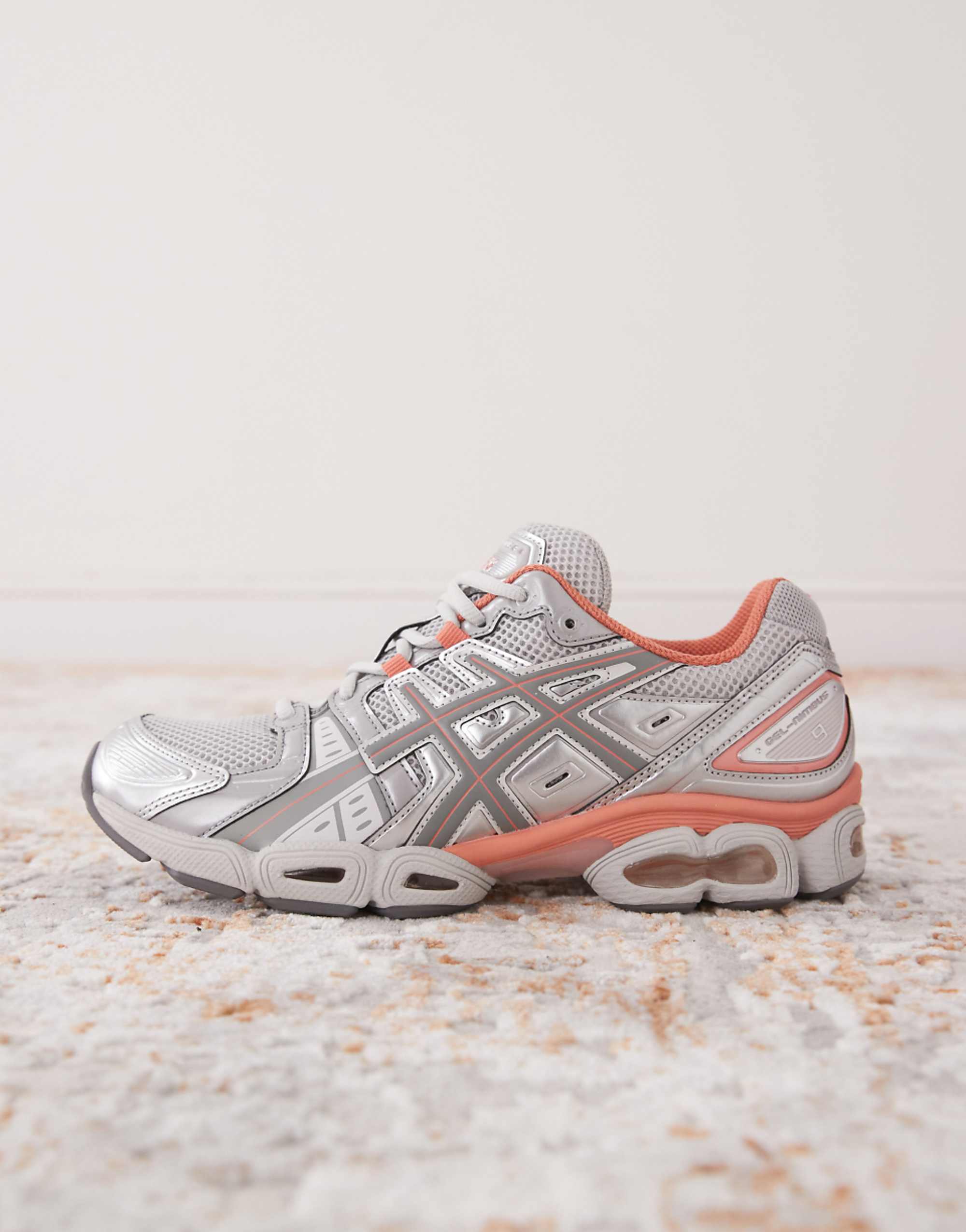 Asics Gel-Nimbus 9 Trainers in Cloud Grey and Clay Grey