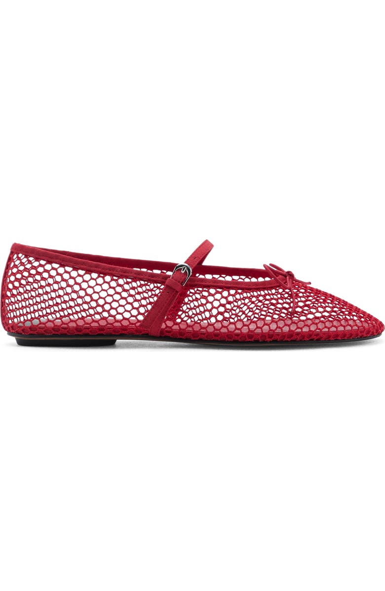 Buckle Strap Fishnet Ballet Flat