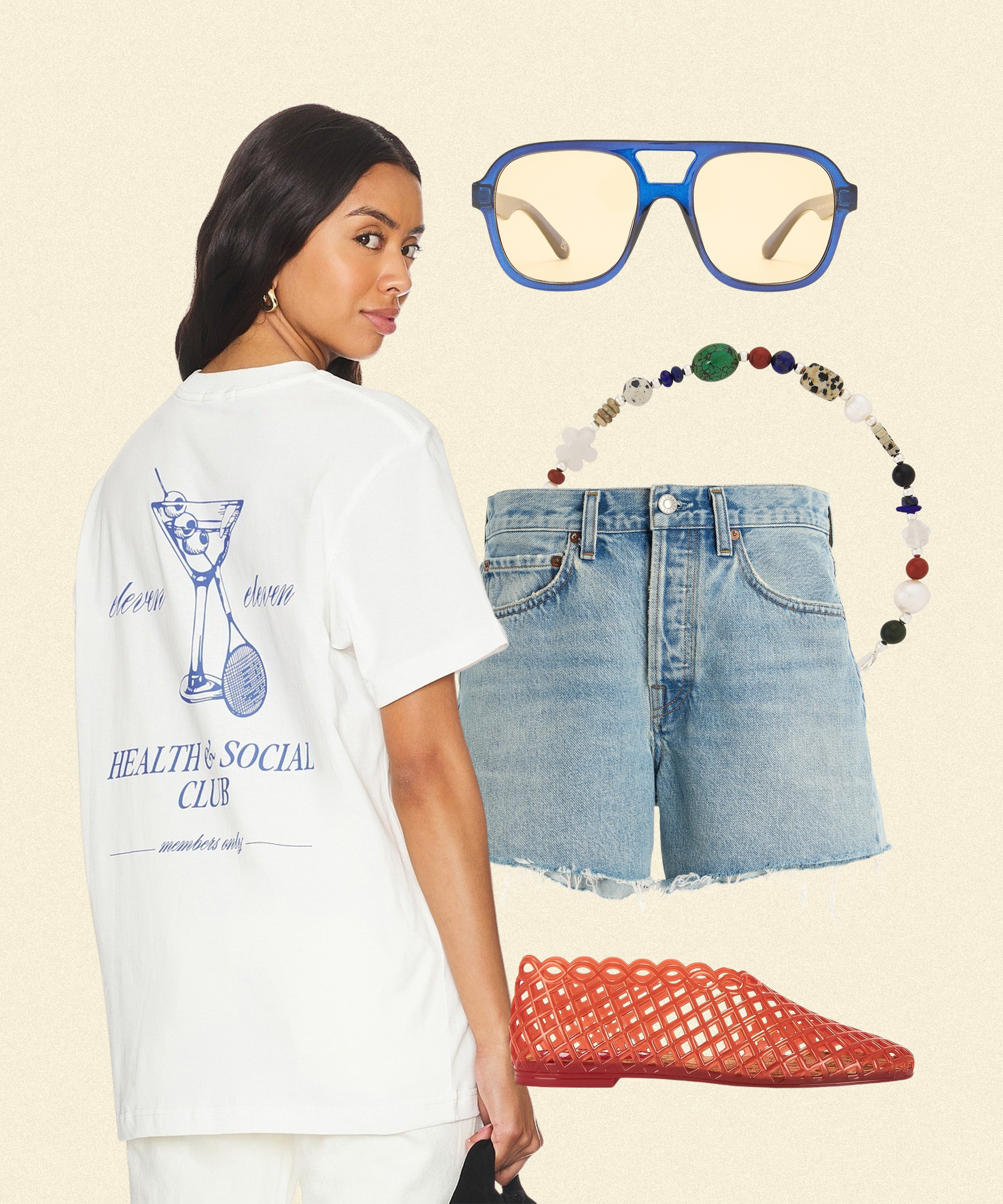 casual denim shorts outfit