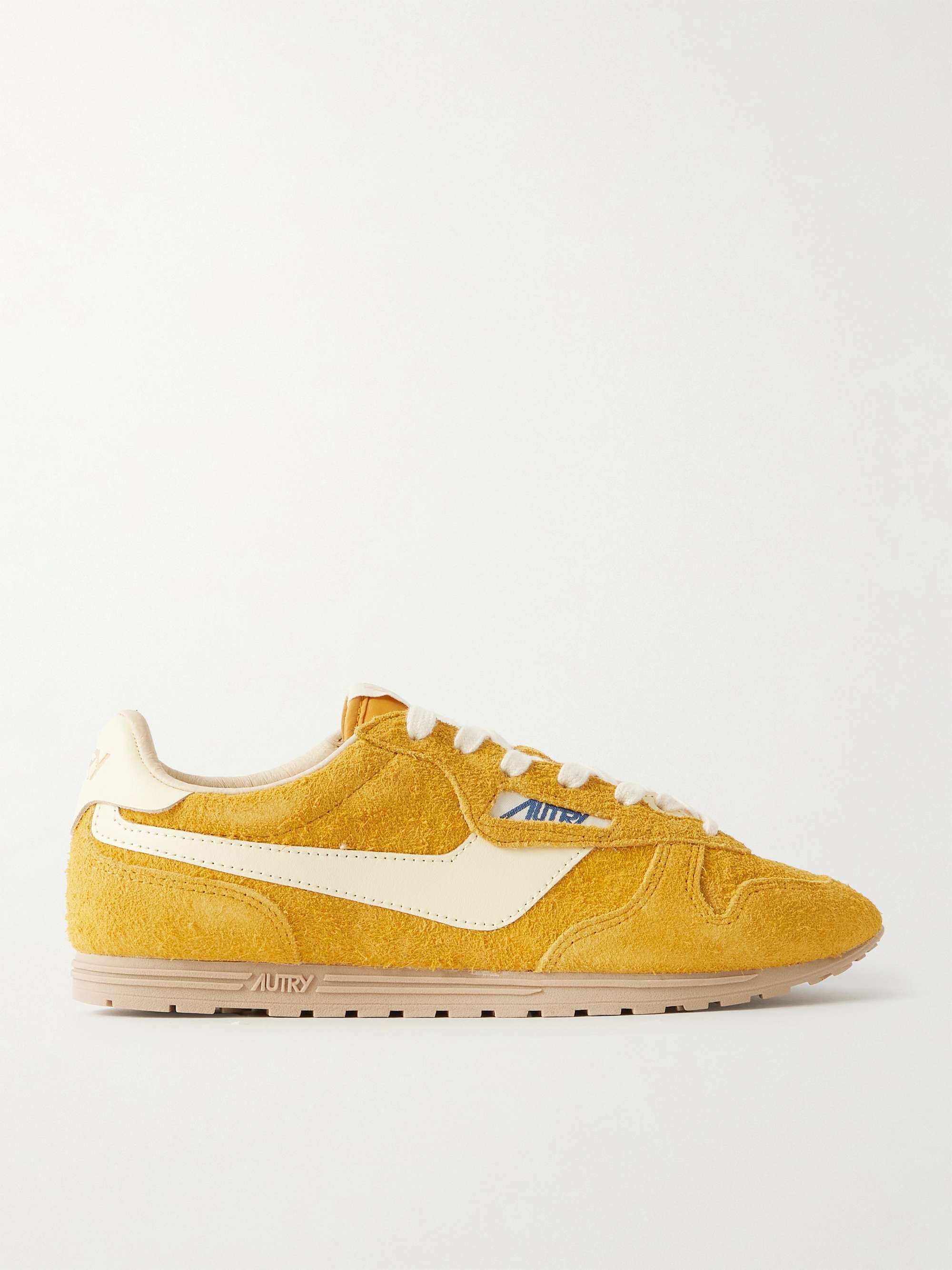 Windspin Leather-Trimmed Brushed Suede Sneakers