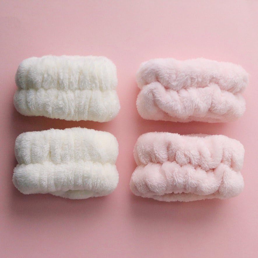 Spa Towel Wristbands for Drip-Free Face Washing - 2 Pairs