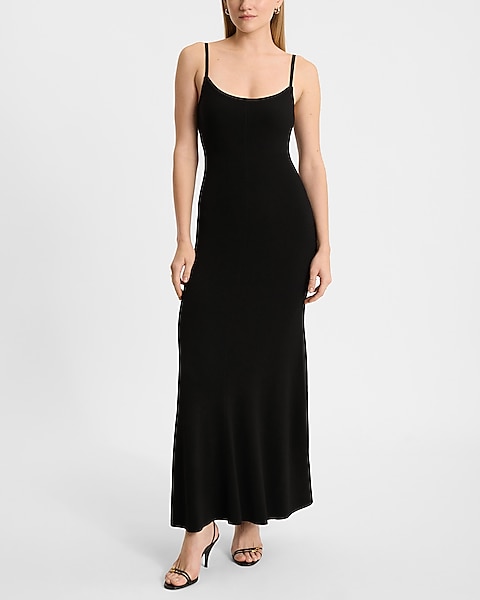 Express, Ribbed Scoop Neck Sleeveless Maxi Sweater Dress
