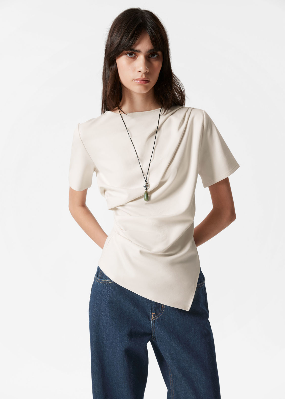 Draped Asymmetric T-Shirt