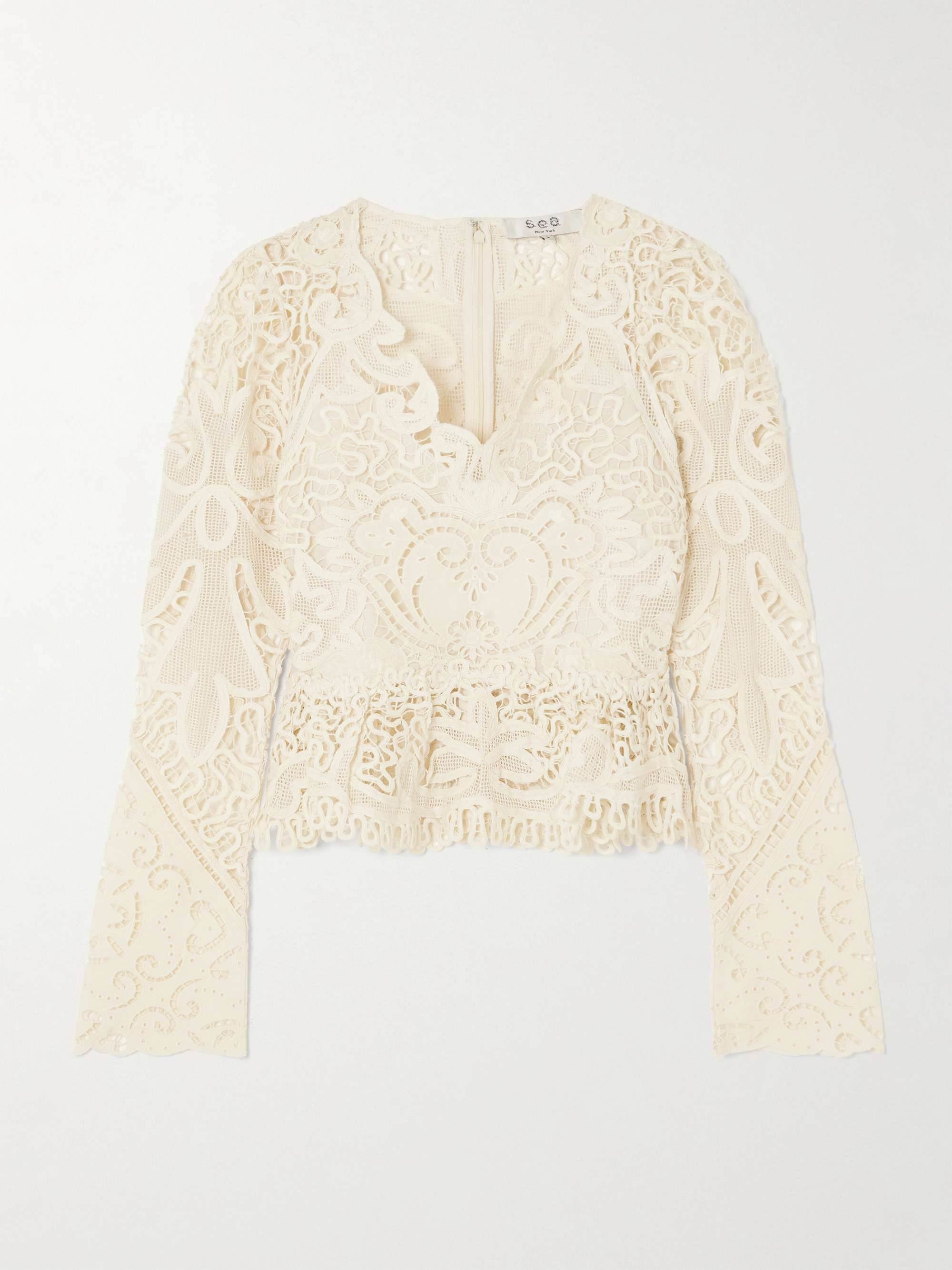 Gianna Scalloped Guipure Lace Top