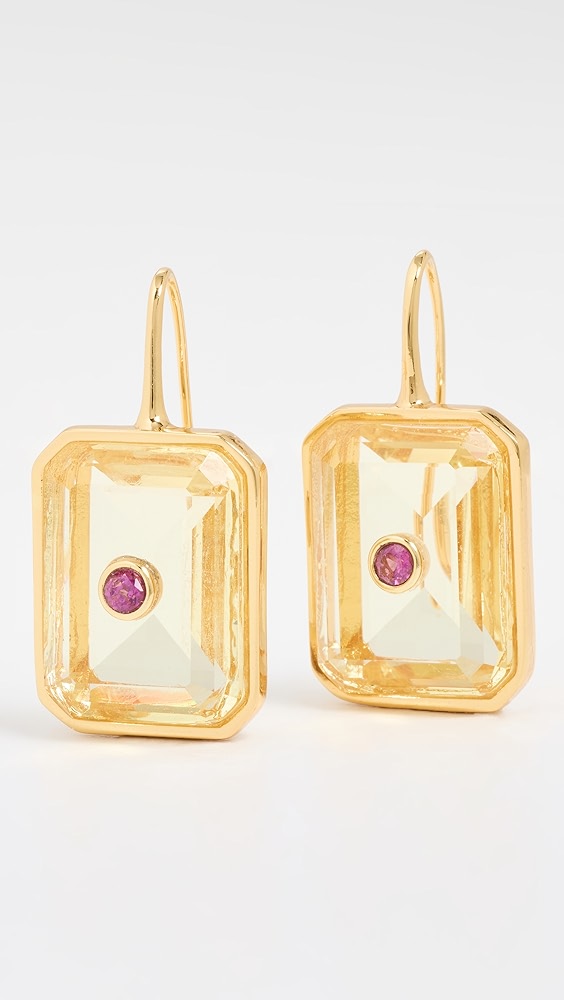 Lizzie Fortunato Tile Earrings in Citrine
