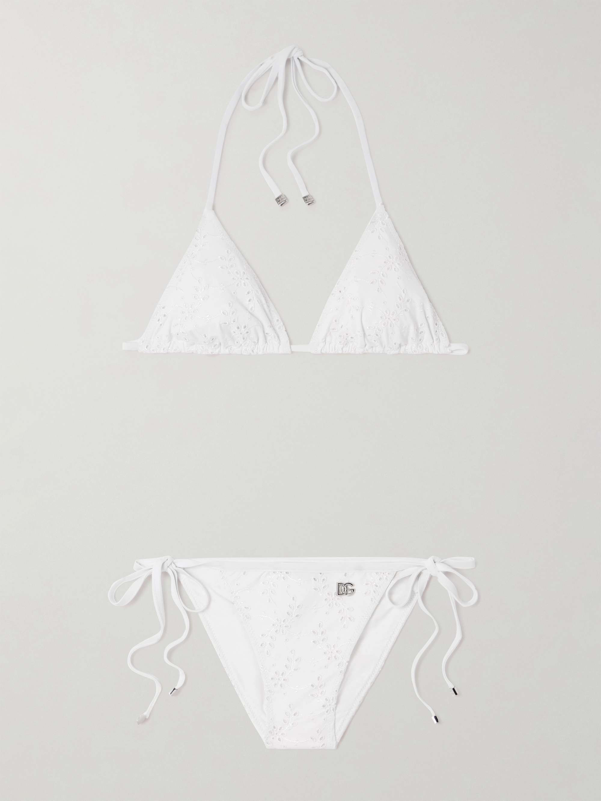 Broderie Anglaise Halterneck Triangle Bikini