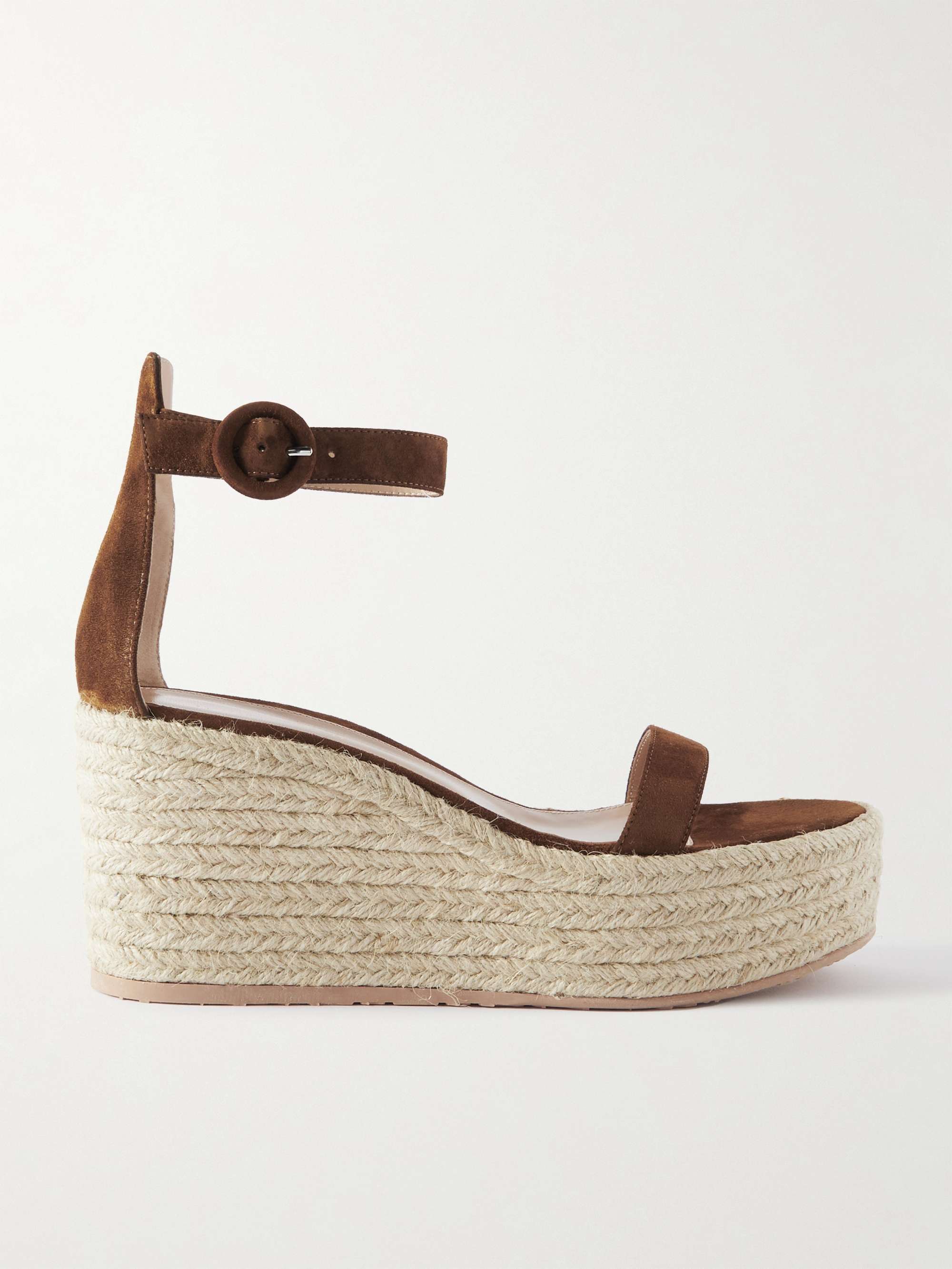 45 Suede Espadrille Wedge Sandals