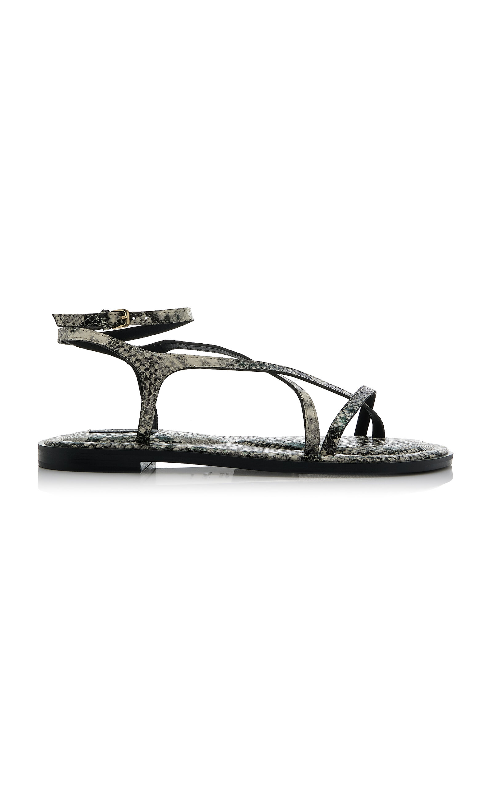 Edna Snake-Effect Leather Sandals