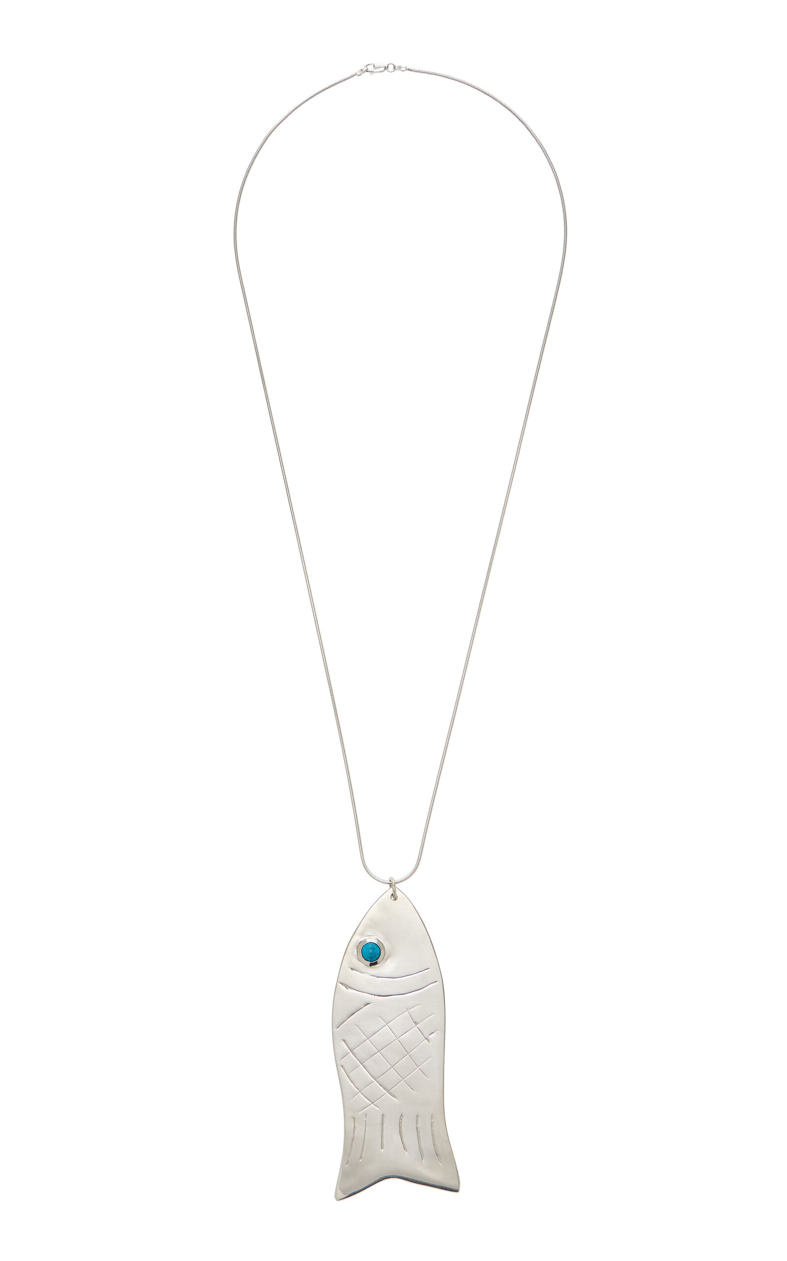 Exclusive Riviera Sterling Silver Turquoise Fish Necklace