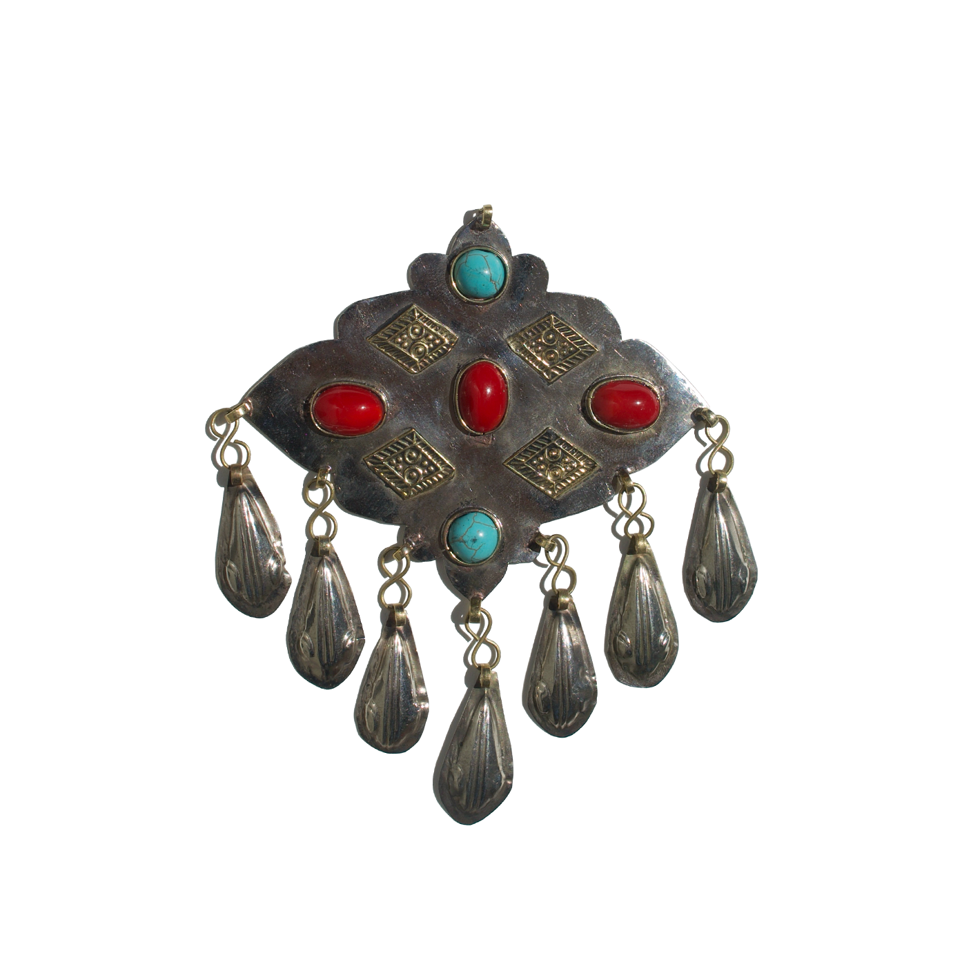 Jasper & Turquoise Teardrop Amulet