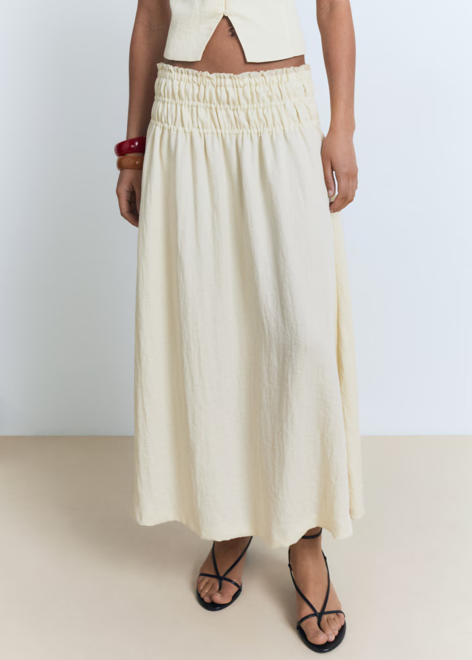 MANGO, Long Gathered Panel Skirt - Women | Mango United Kingdom