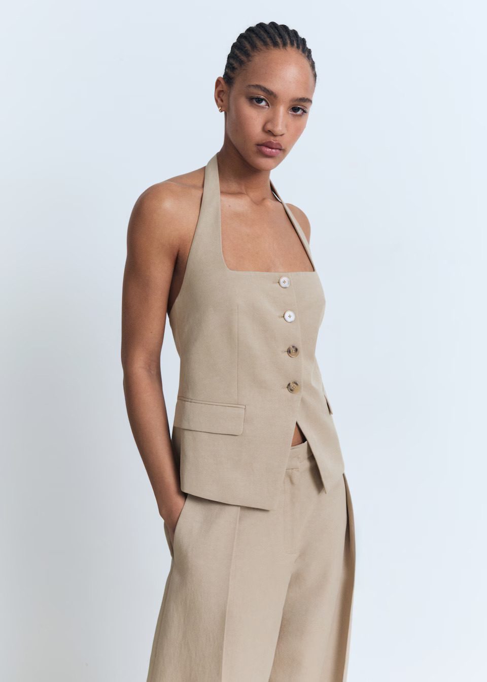 MANGO, Linen Suit Waistcoat - Women | Mango United Kingdom