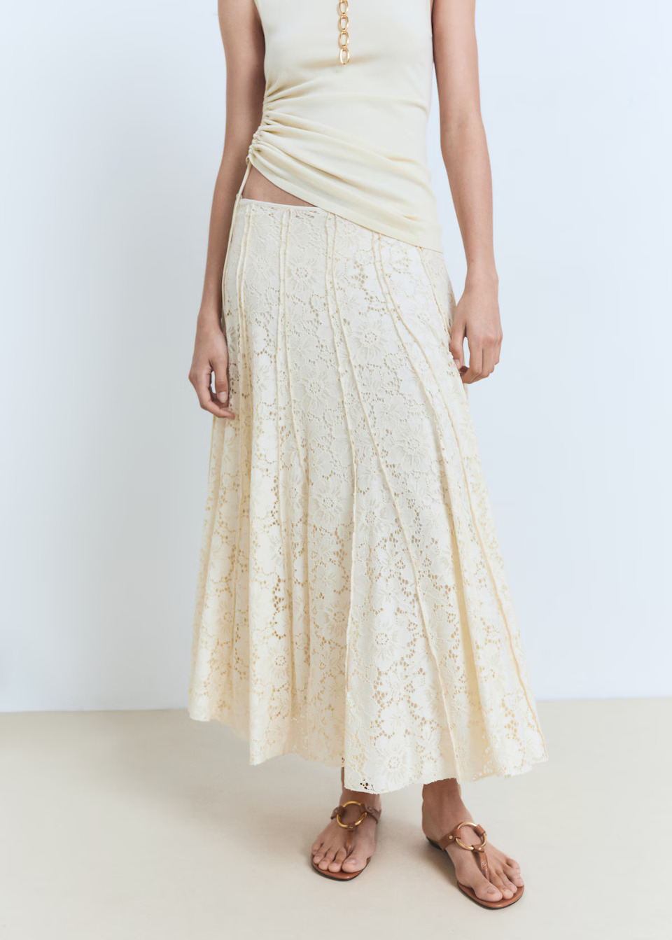 MANGO, Long Lace Skirt - Women | Mango United Kingdom