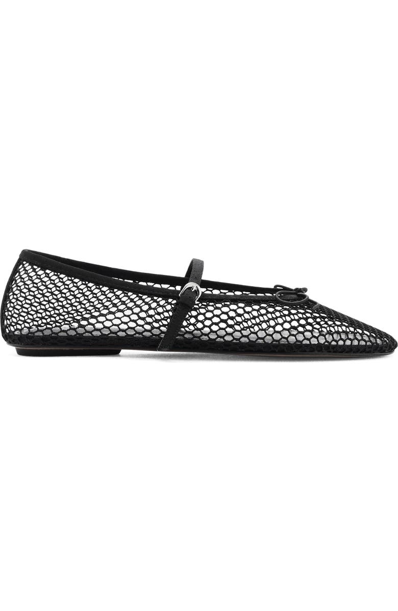 Buckle Strap Fishnet Ballet Flat