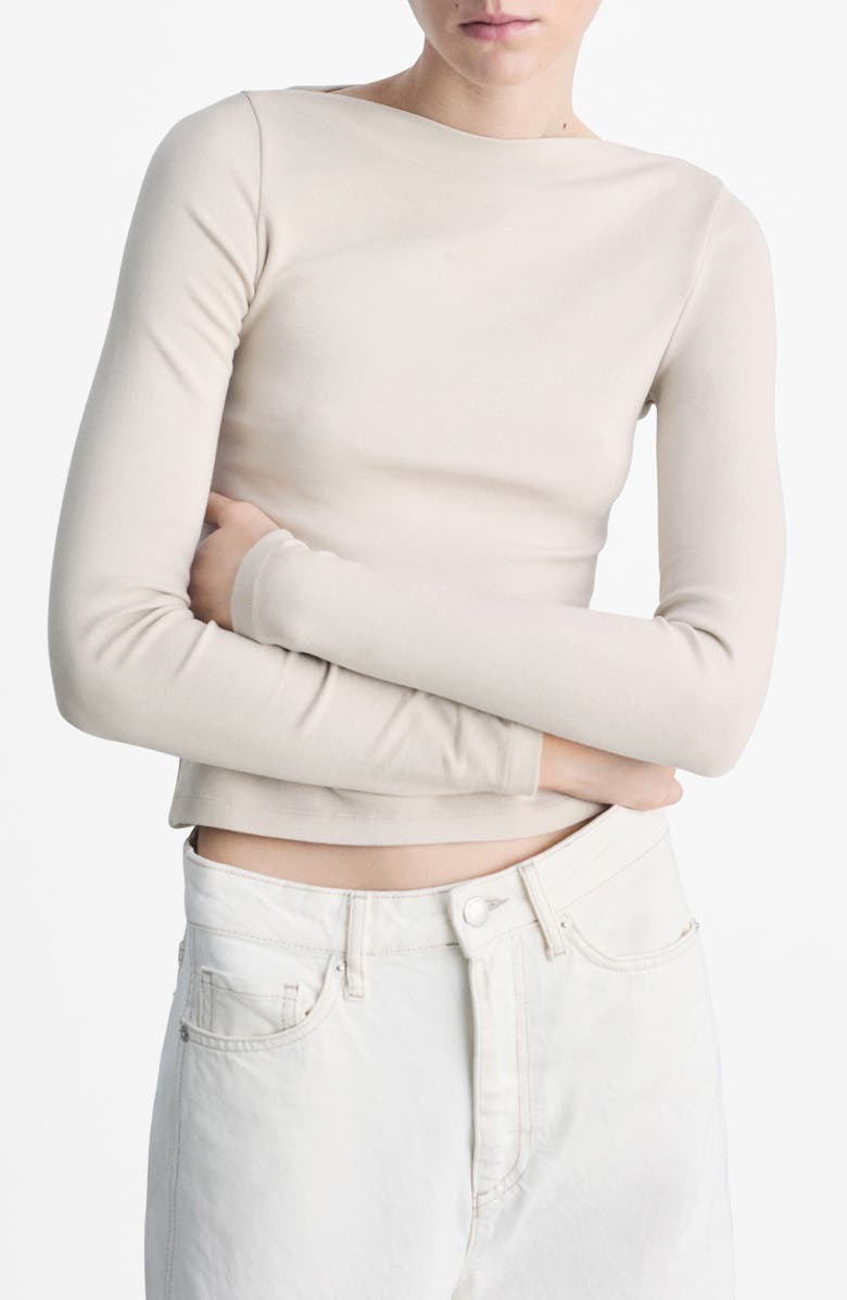 Murmi Long Sleeve Cotton Boat Neck T-Shirt