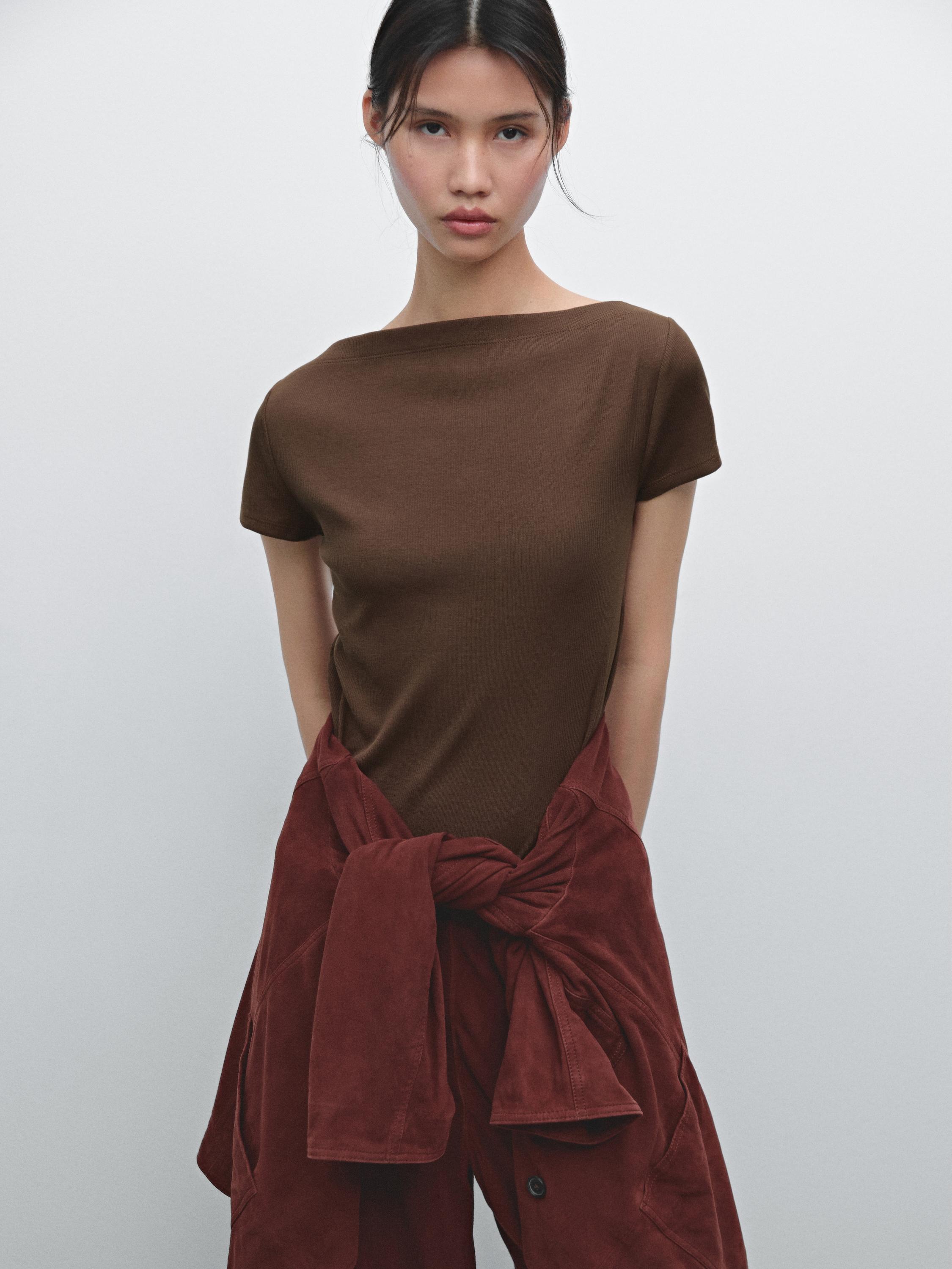 100% Cotton Ribbed T-Shirt