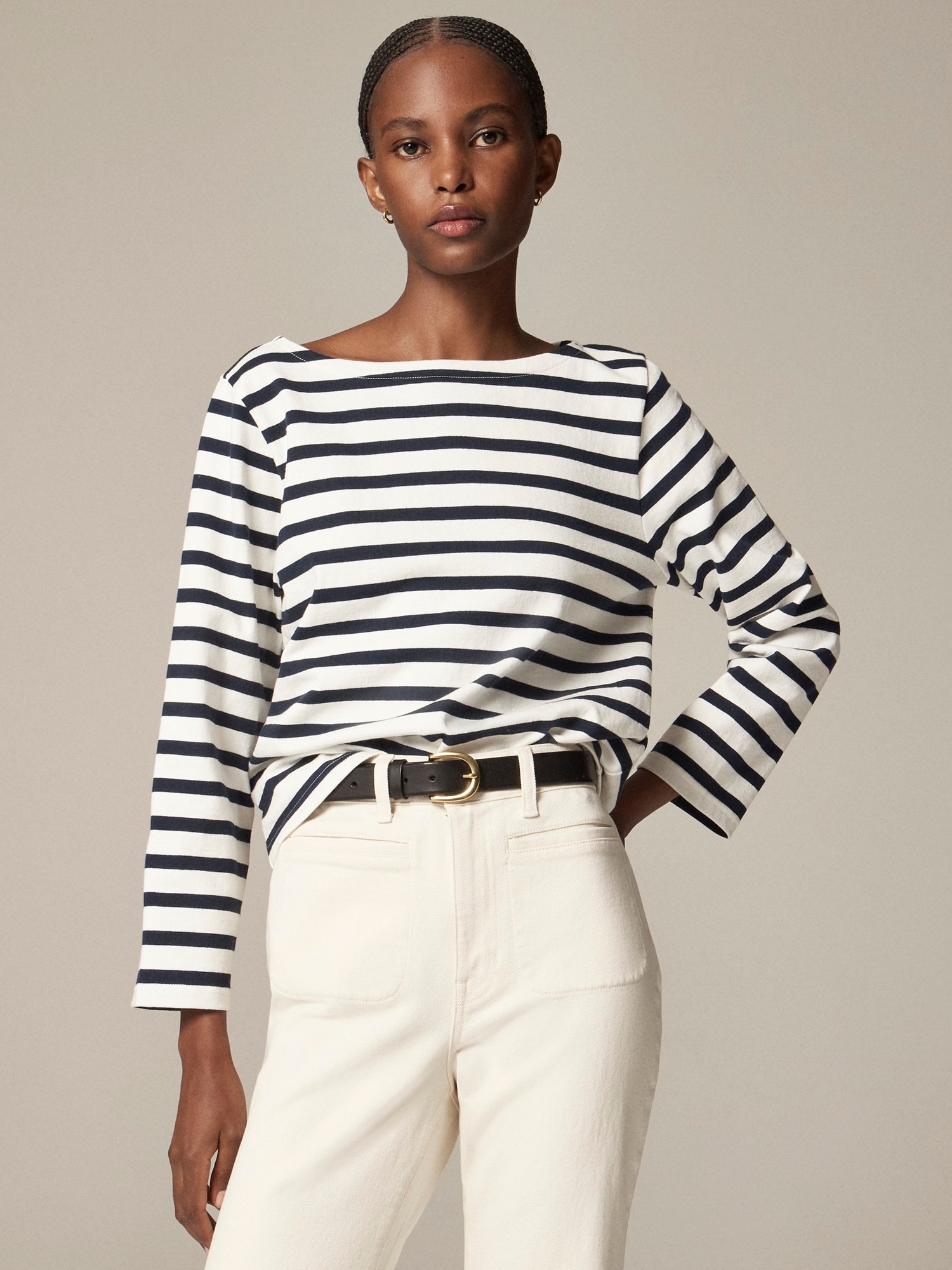 J.Crew, Classic Mariner Cloth Boatneck T-Shirt in Stripe