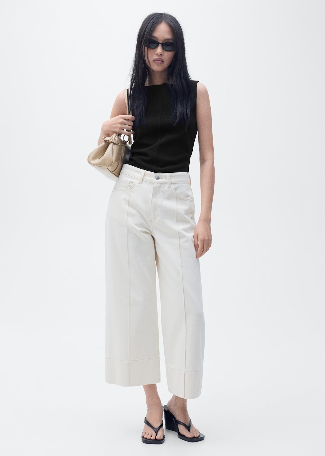 MANGO, Boat-Neck Knitted Top 