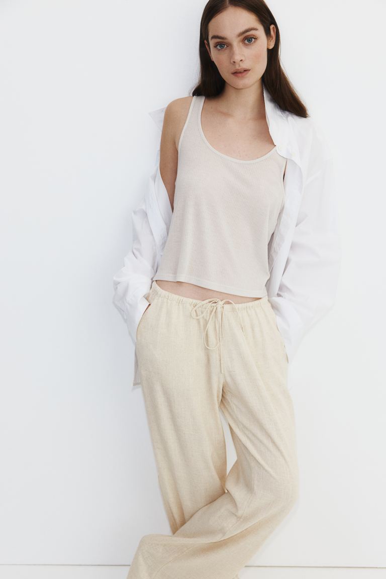 Straight-Leg Drawstring Pants