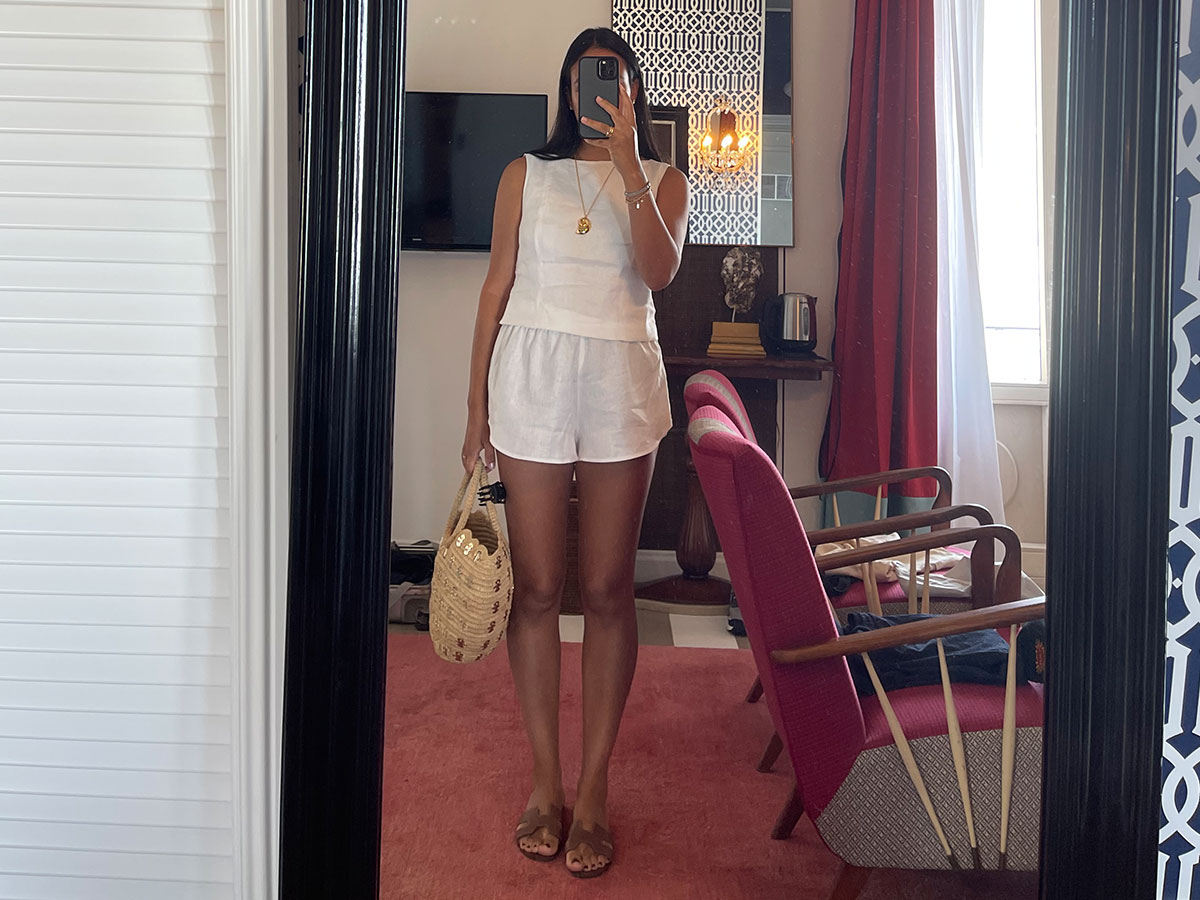 @nicoleakhtarzad summer outfit white linen set