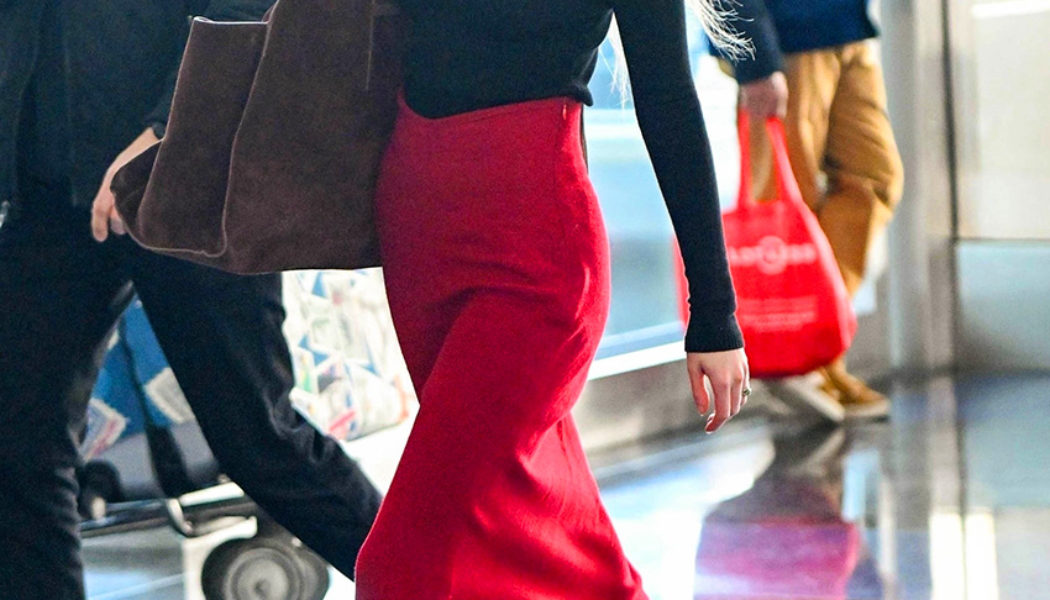 Only a Celebrity Would Wear This Controversial Skirt Trend to the Airport