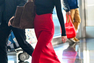 Only a Celebrity Would Wear This Controversial Skirt Trend to the Airport