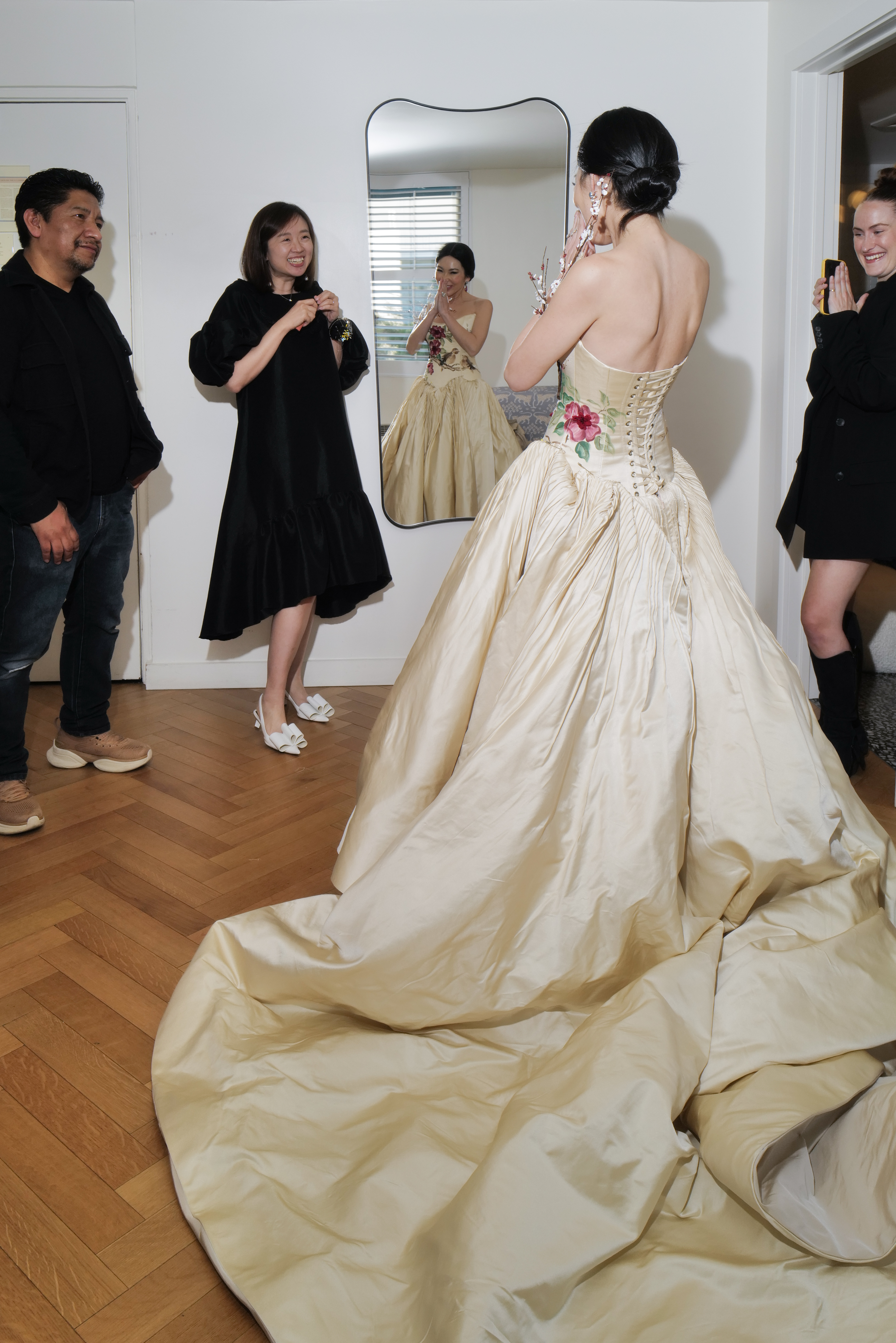 Christine Chiu gets ready for the 2025 Gold Gala with designer Ou Ma.