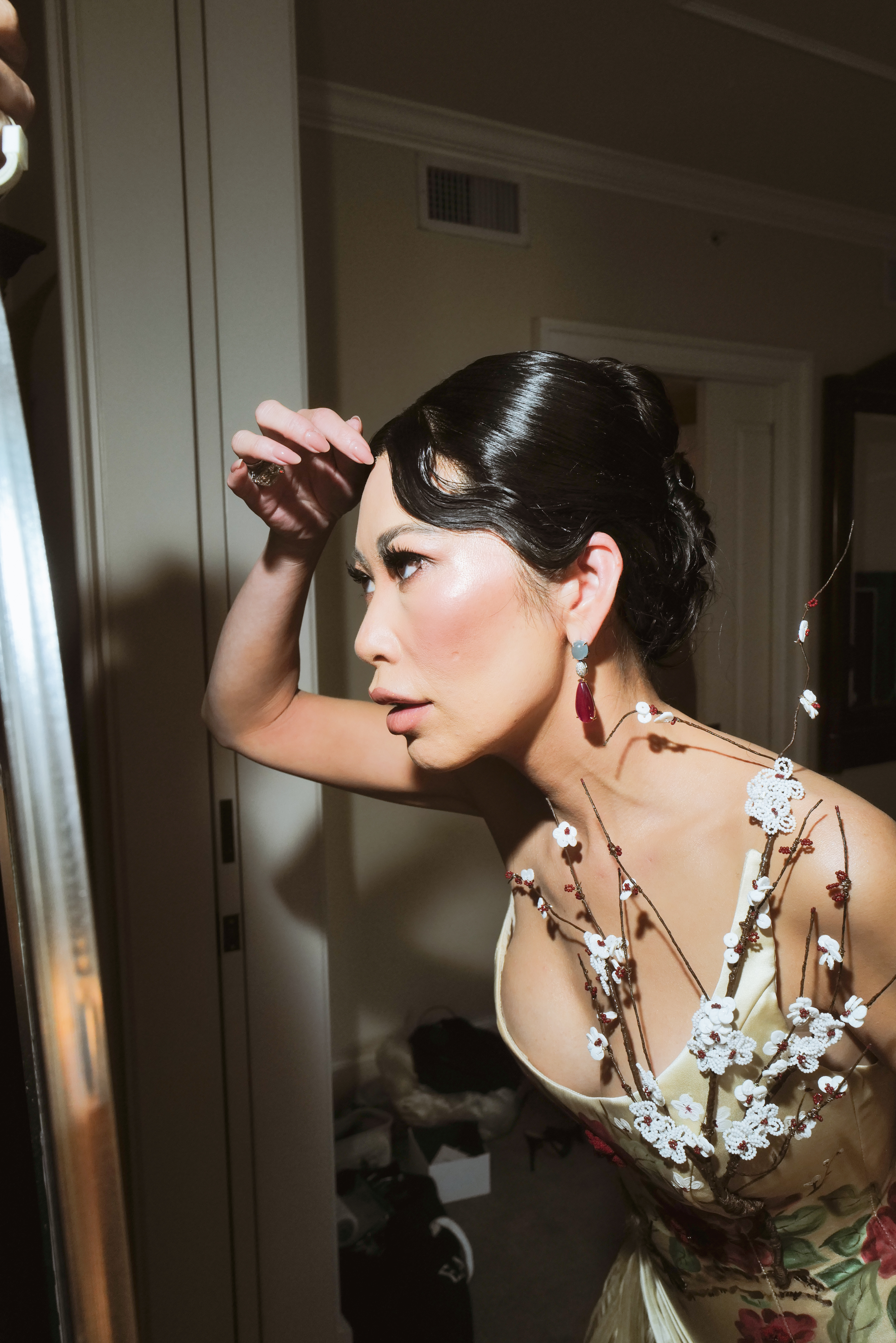 Christine Chiu gets ready for the 2025 Gold Gala with designer Ou Ma.