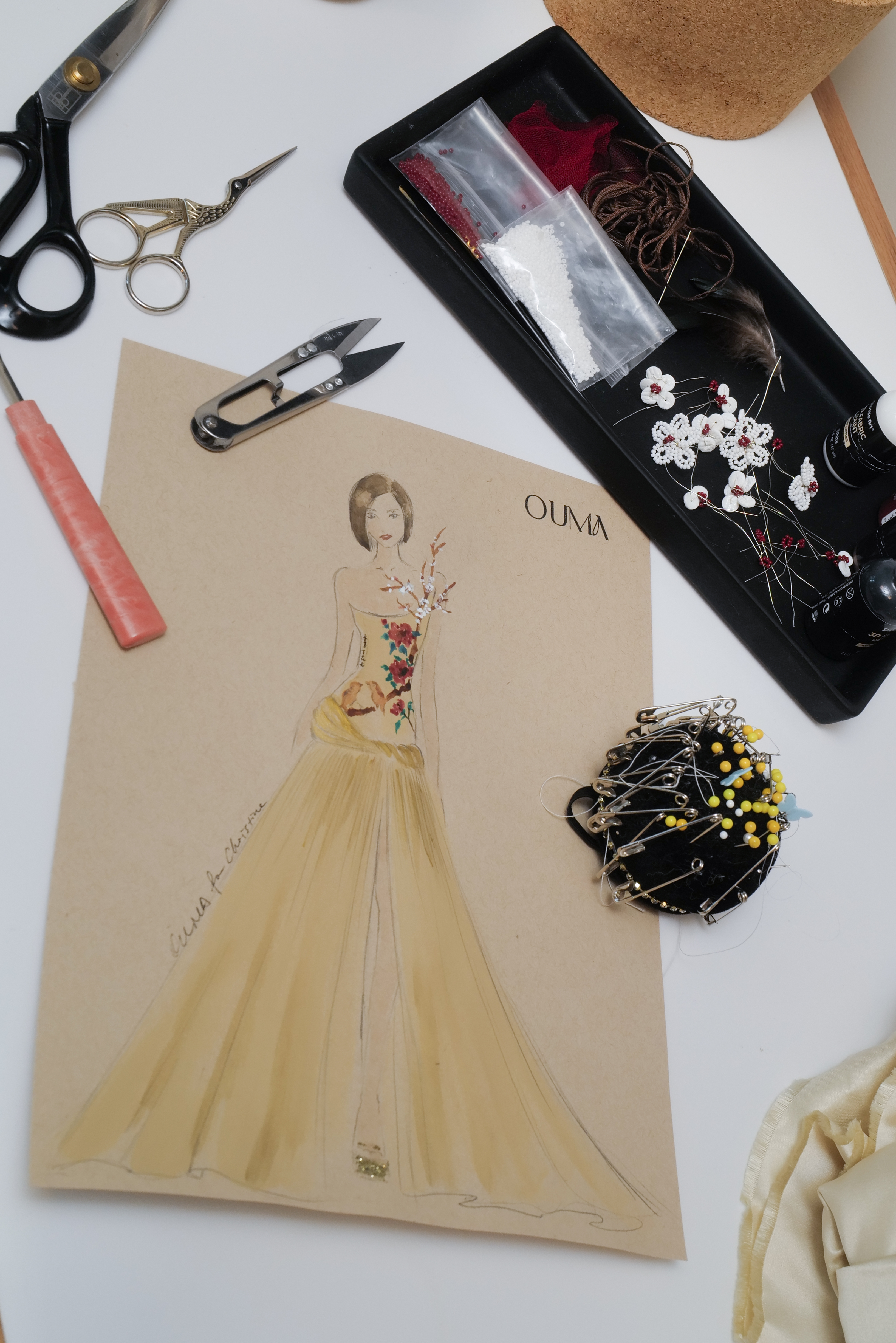 Christine Chiu gets ready for the 2025 Gold Gala with designer Ou Ma.